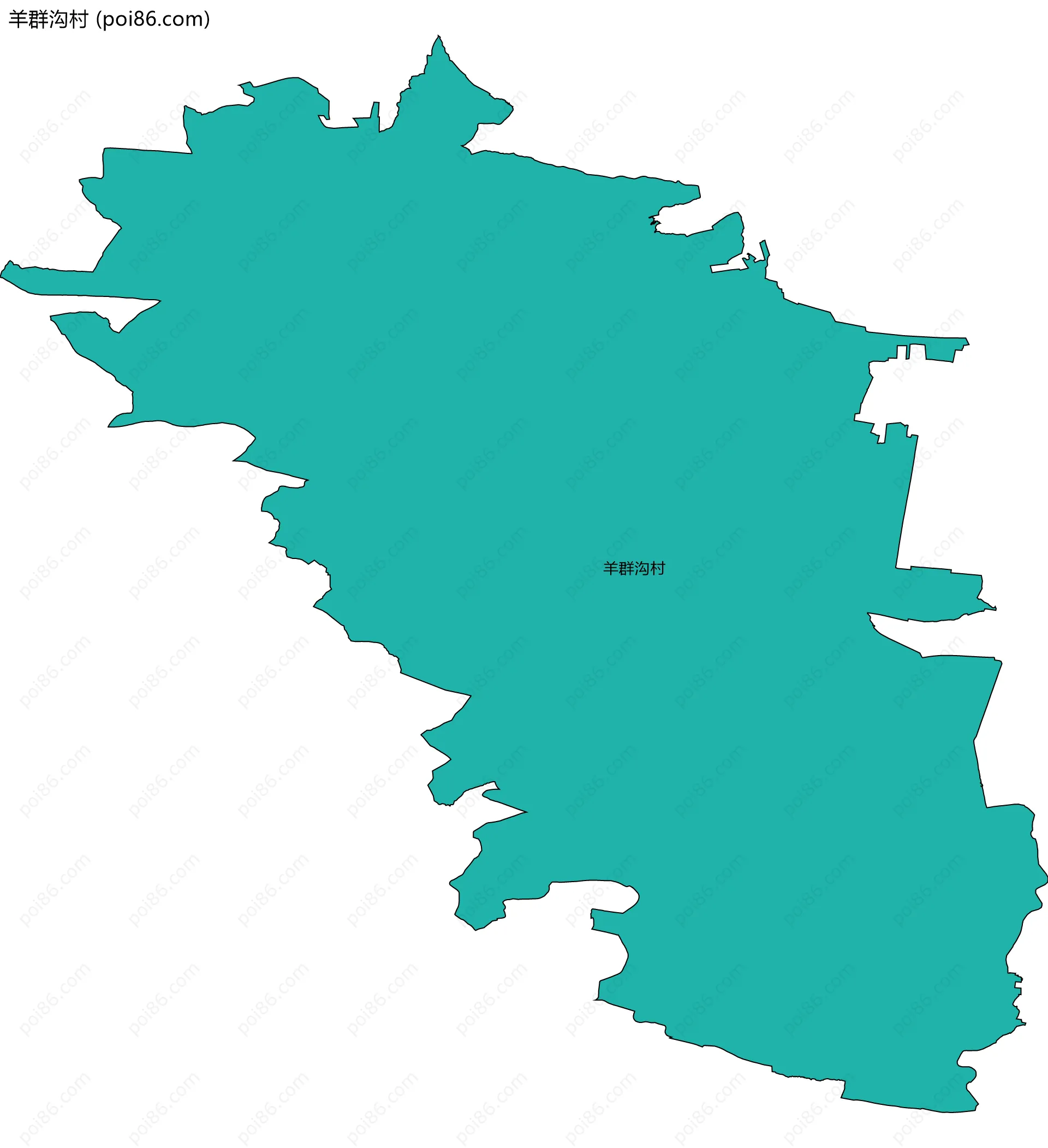羊群沟村边界地图