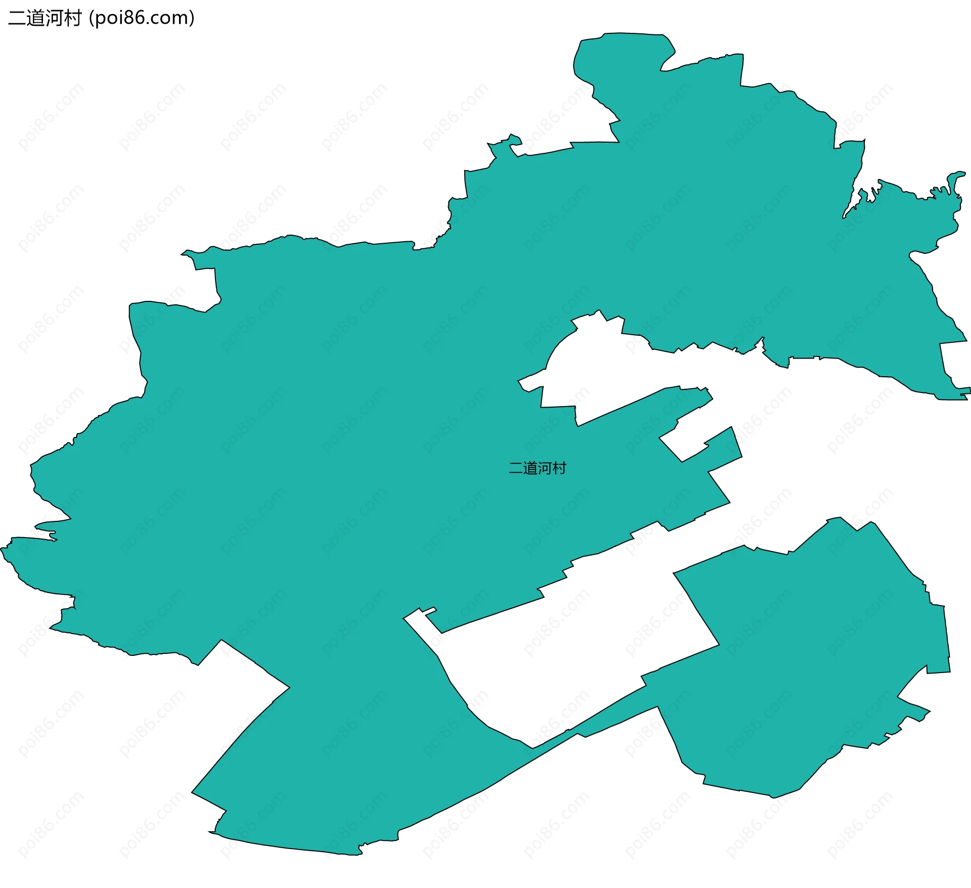 二道河村边界地图