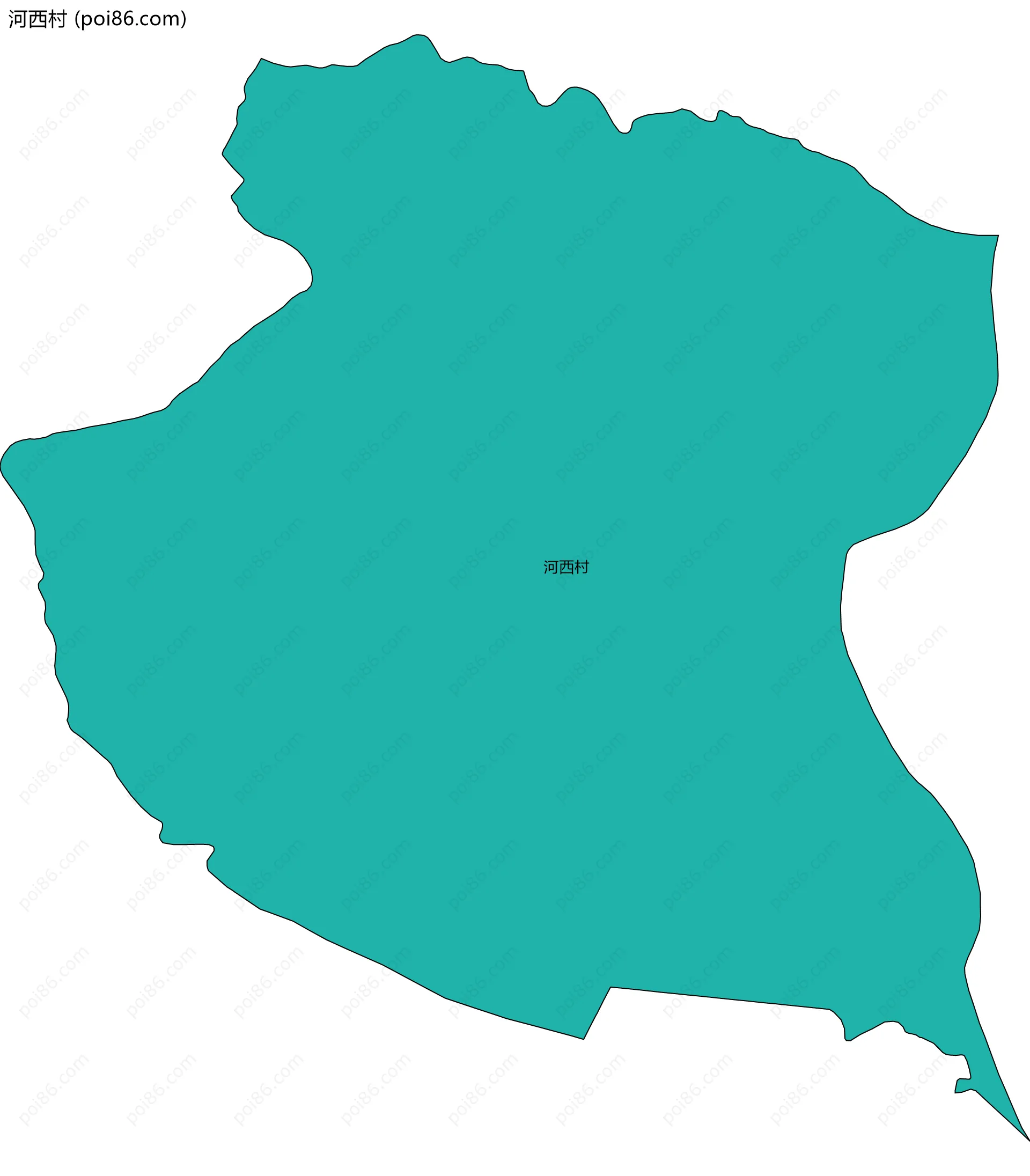 河西村边界地图