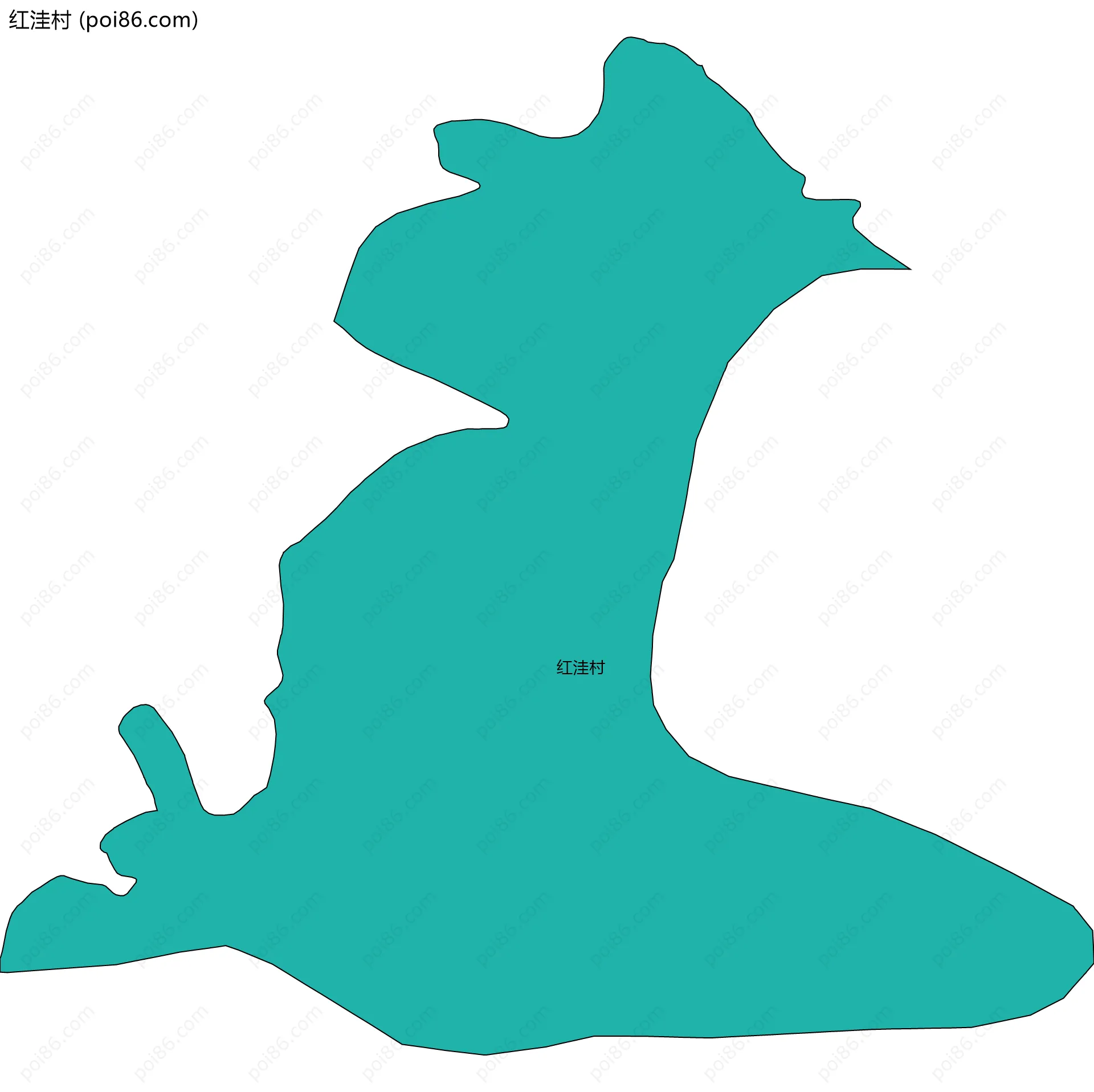 红洼村边界地图