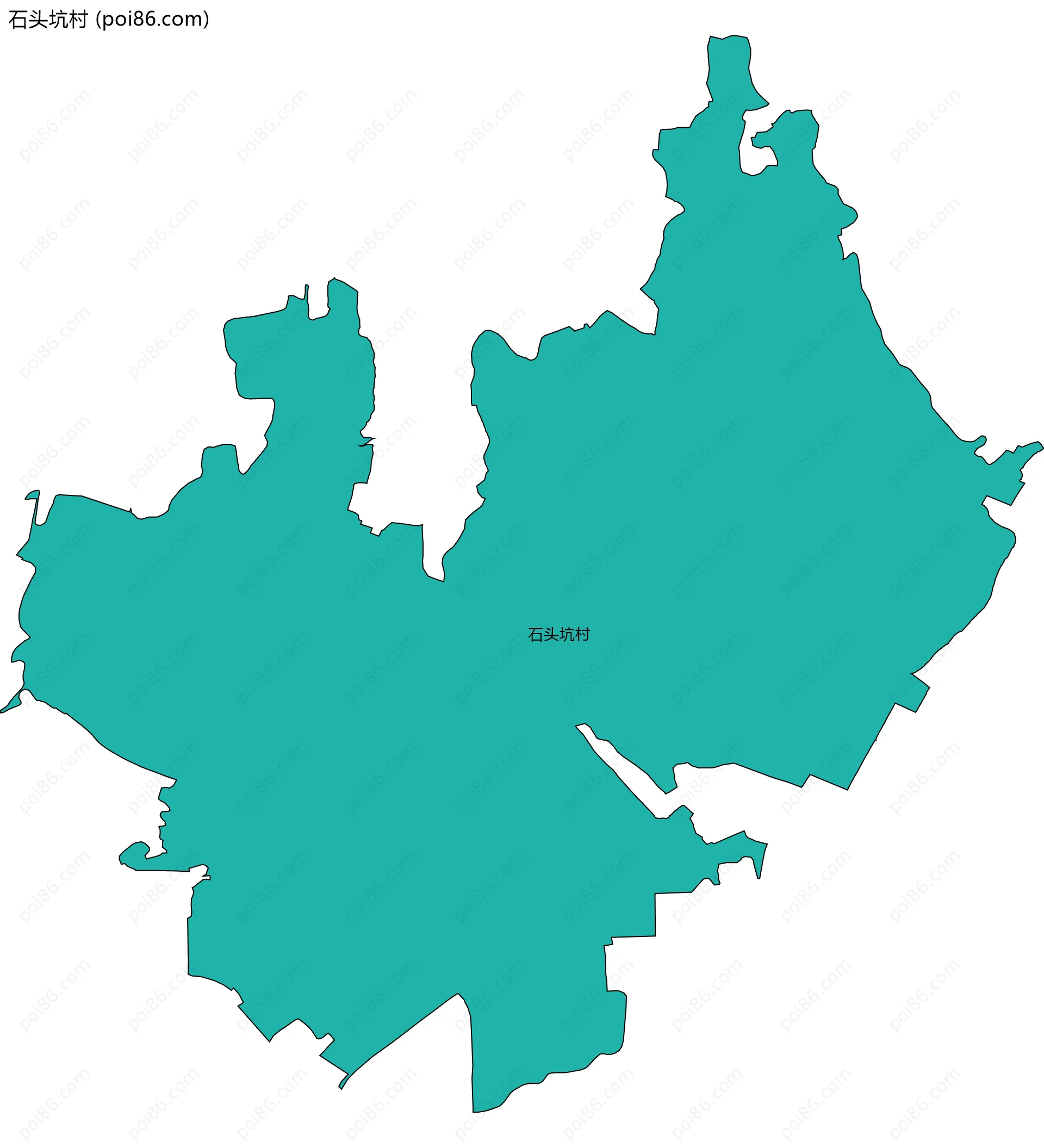 石头坑村边界地图