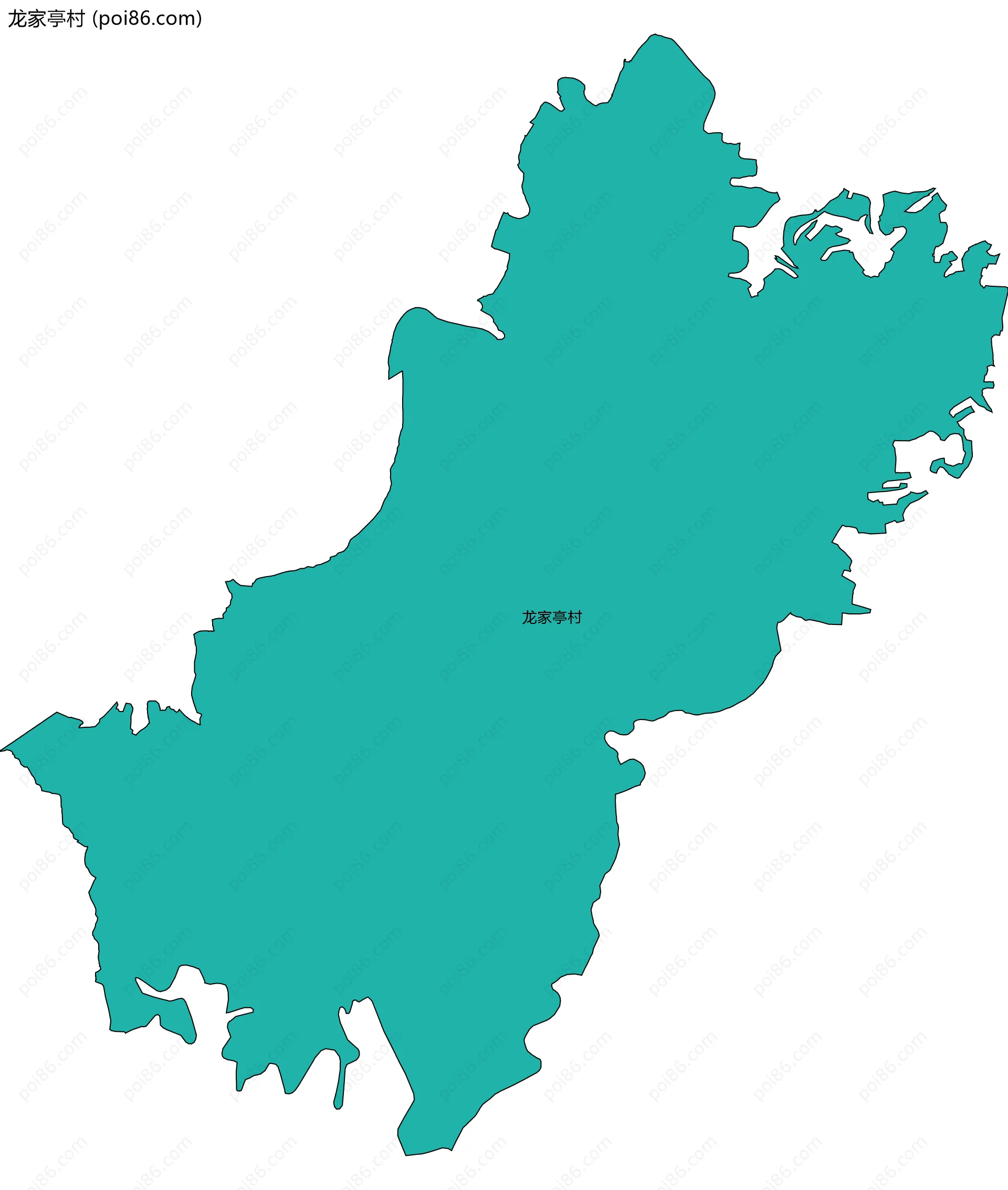 龙家亭村边界地图