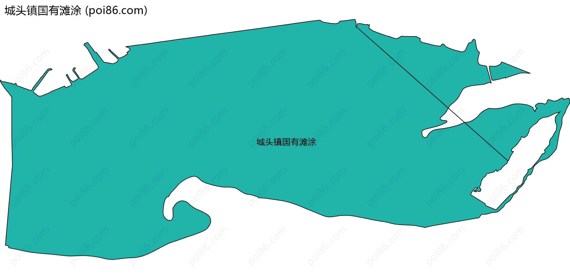 城头镇国有滩涂边界地图(五级行政区划)