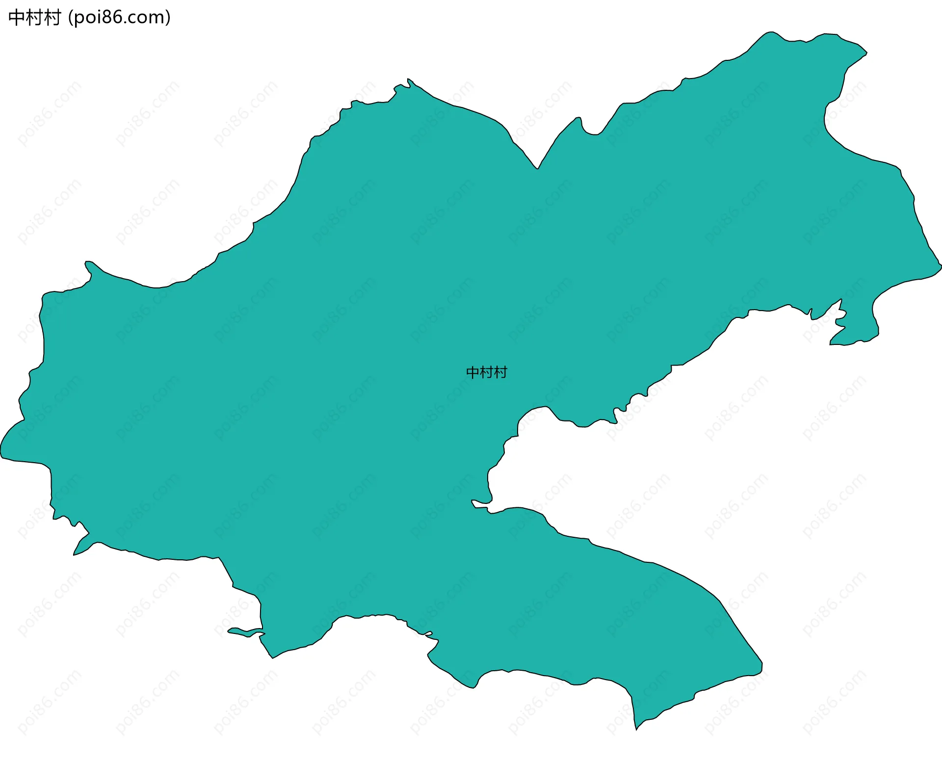 中村村边界地图