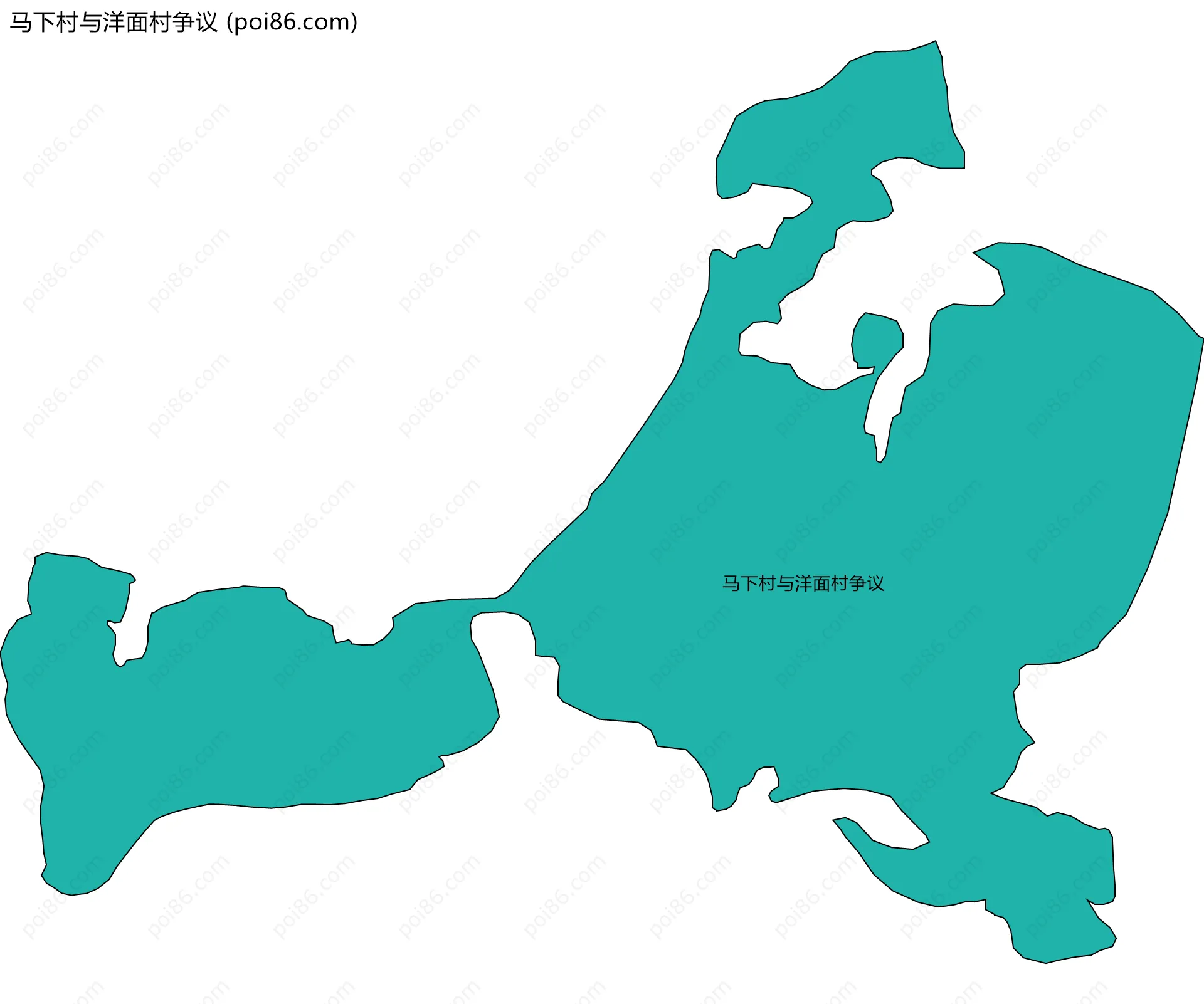 马下村与洋面村争议边界地图