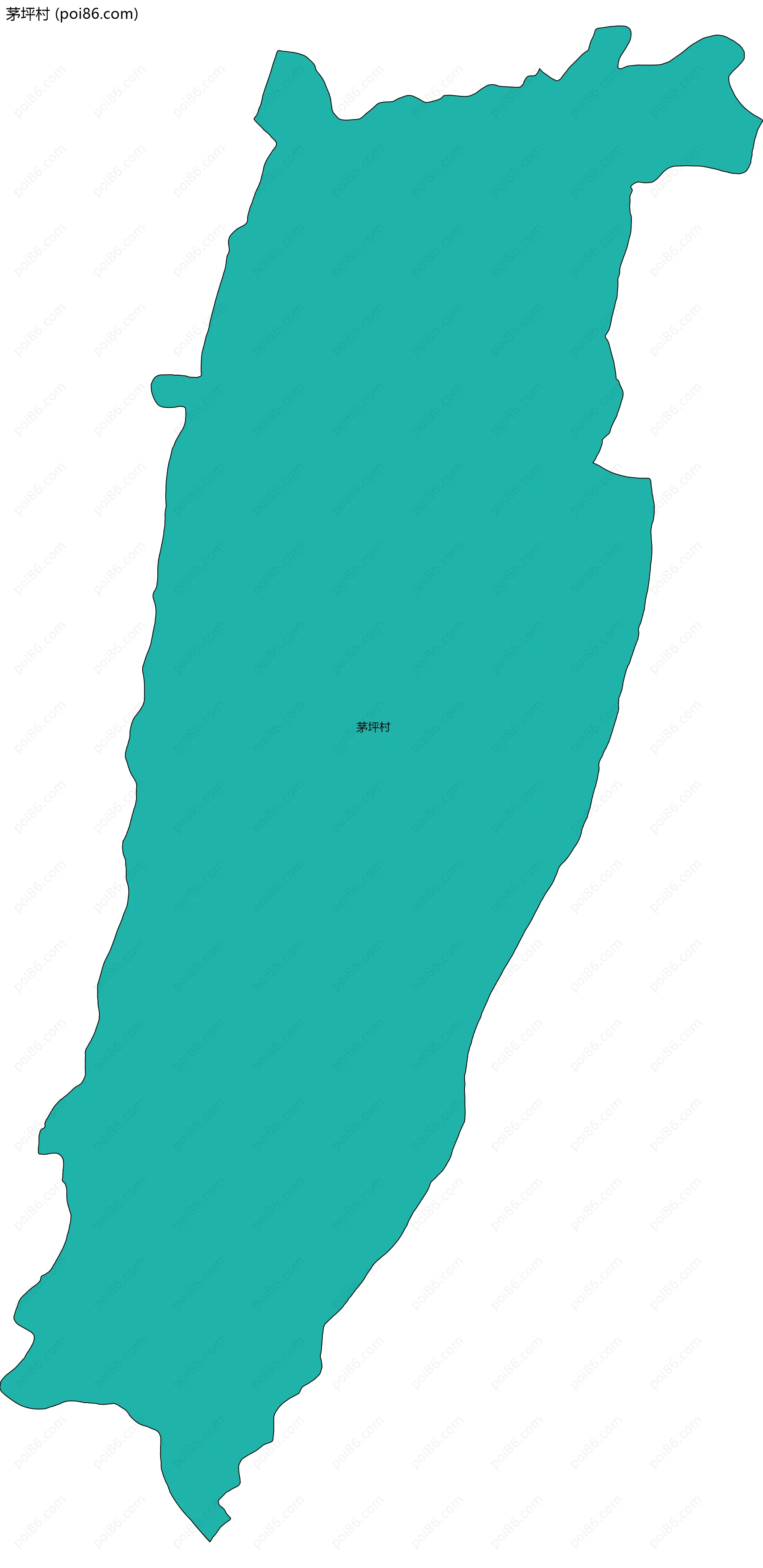 茅坪村边界地图