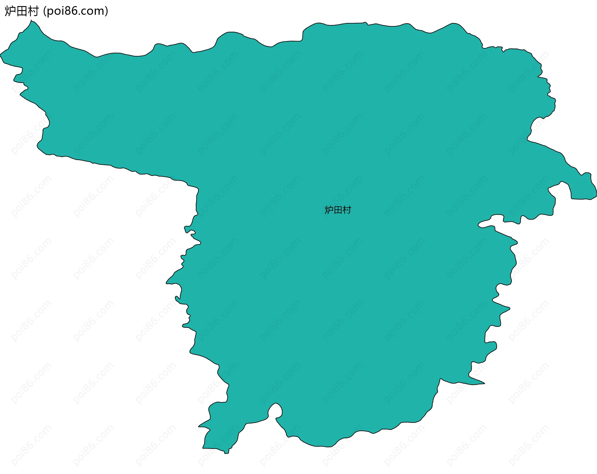 炉田村边界地图