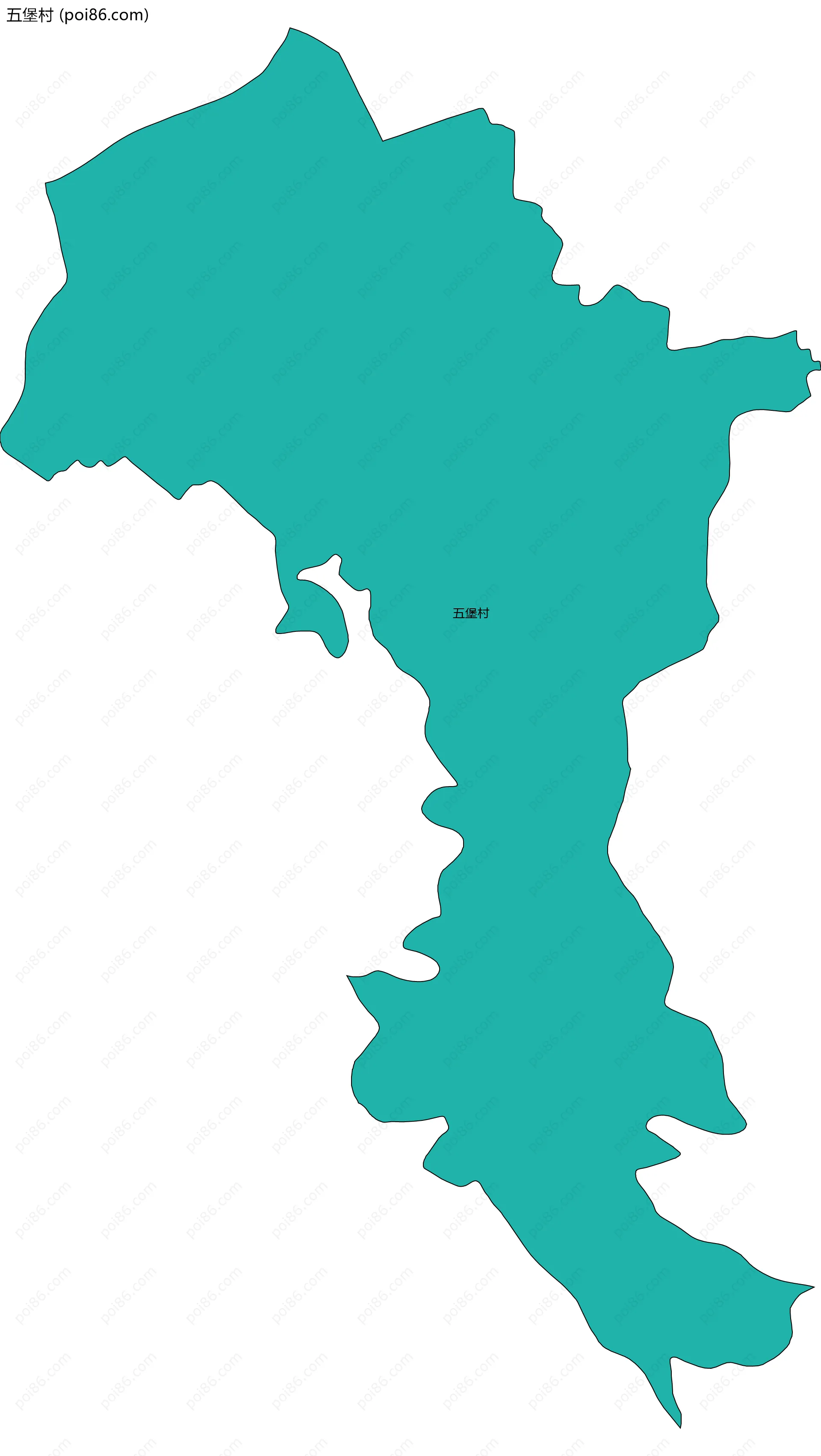 五堡村边界地图