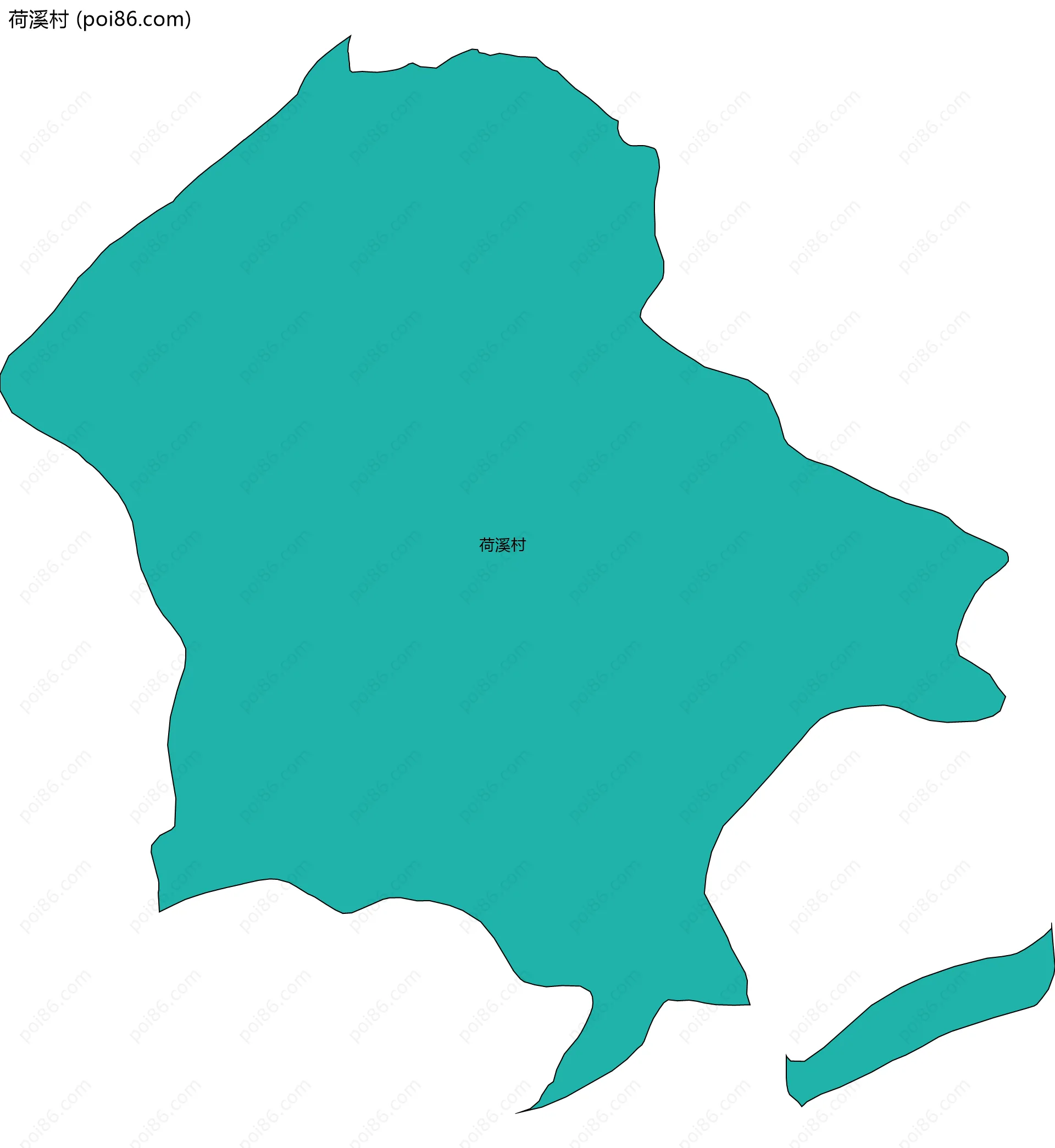 荷溪村边界地图