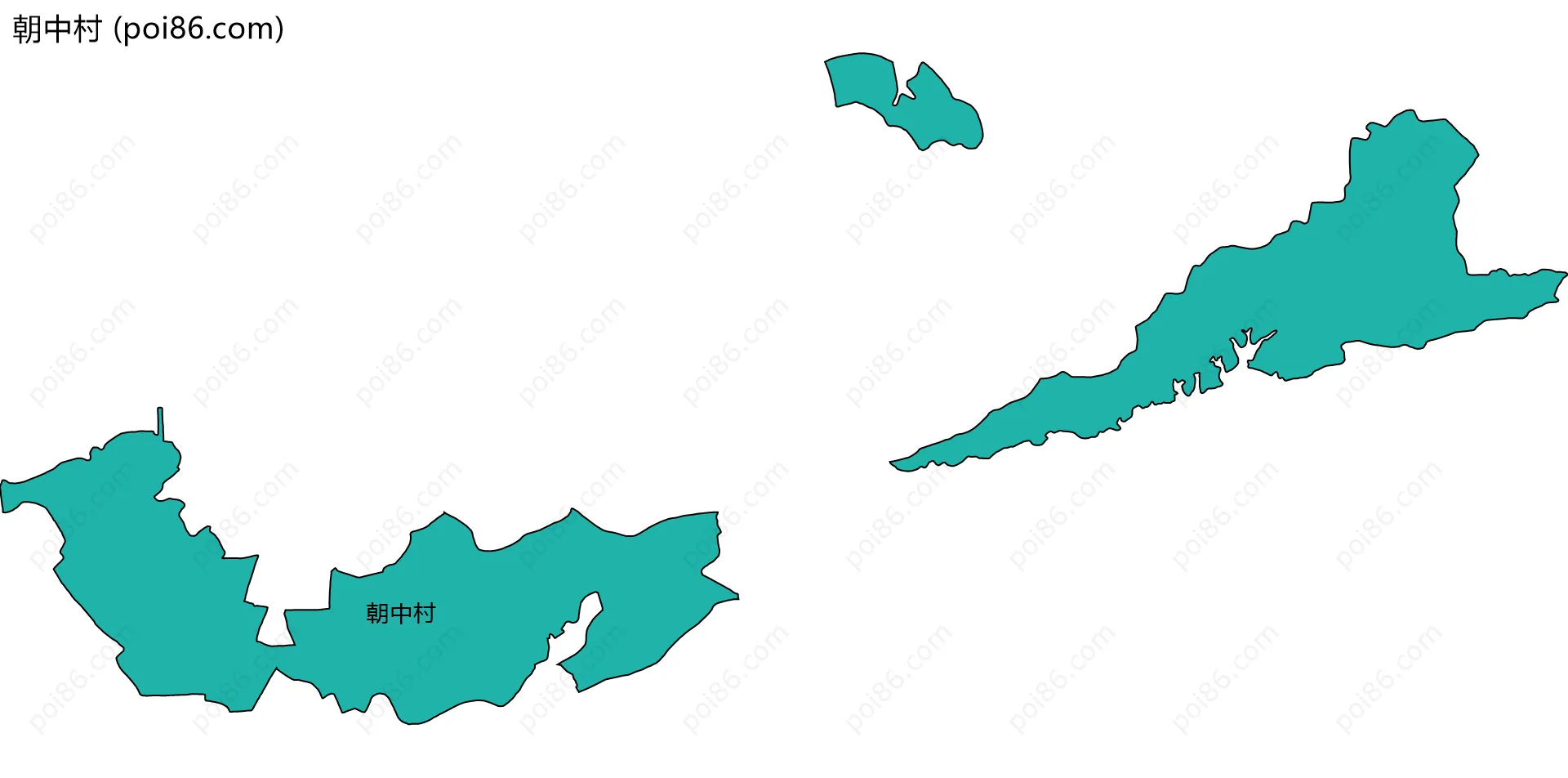 朝中村边界地图