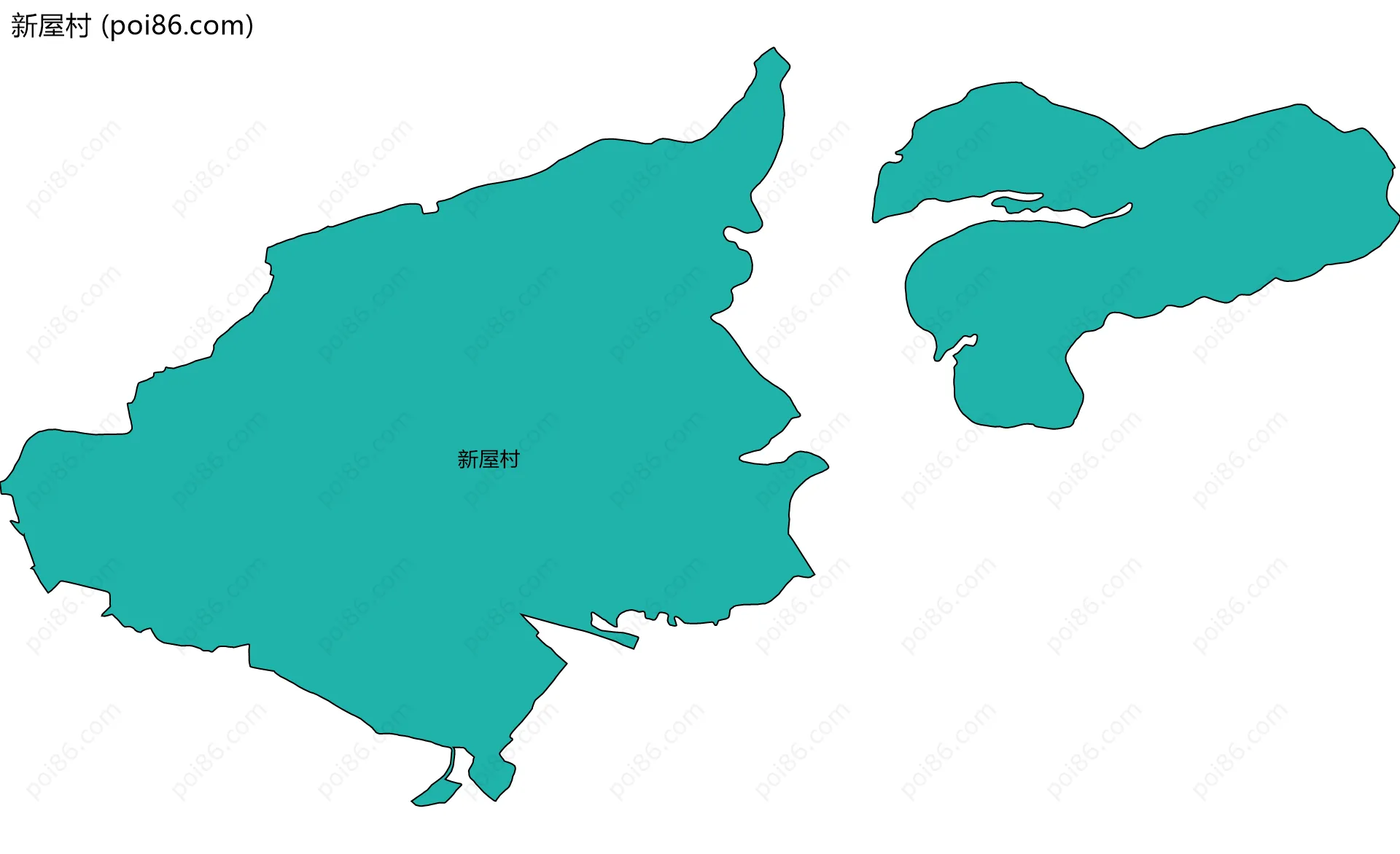 新屋村边界地图