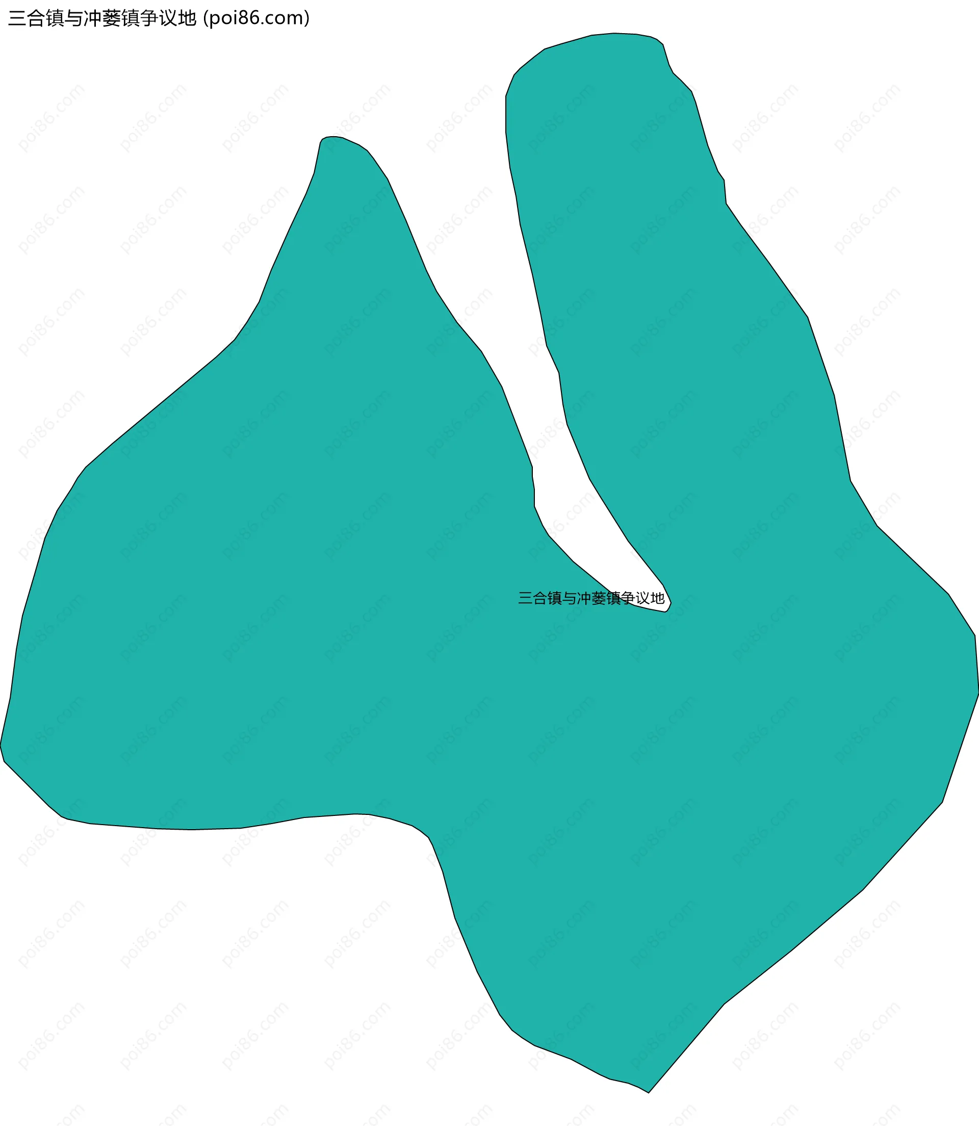 三合镇与冲蒌镇争议地边界地图