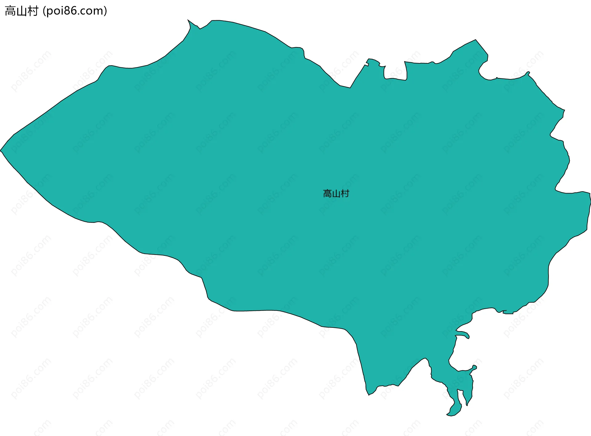 高山村边界地图