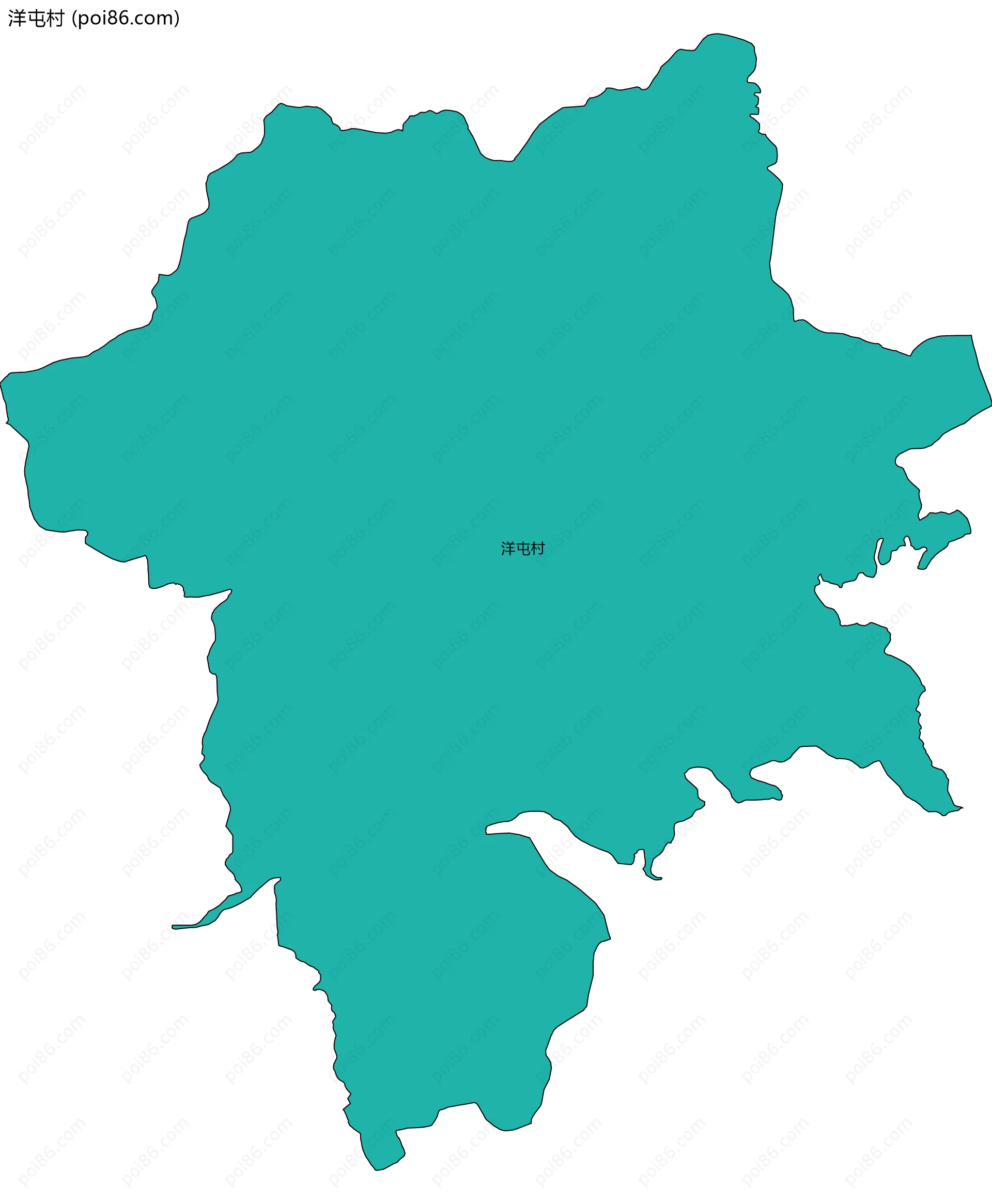 洋屯村边界地图