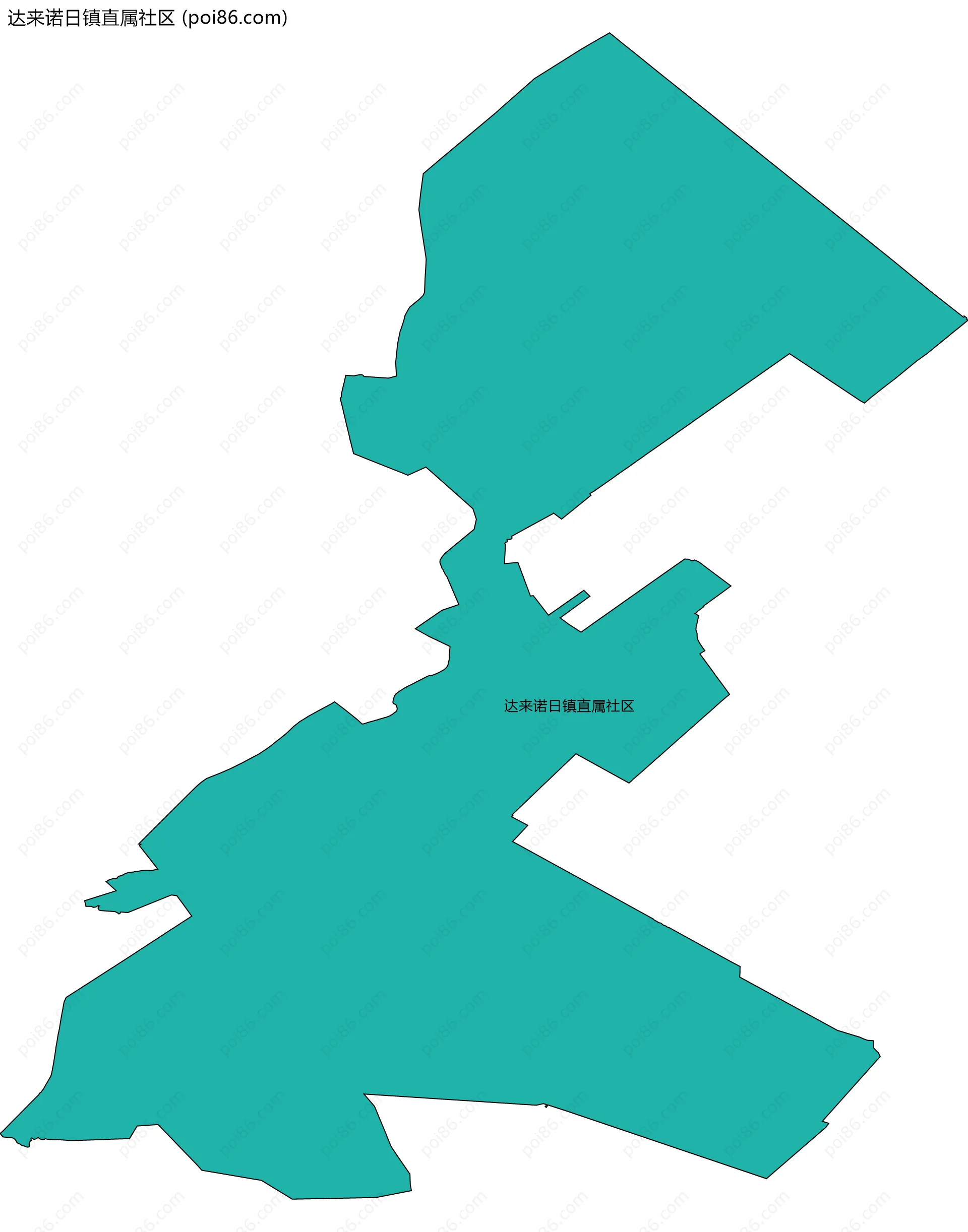 达来诺日镇直属社区边界地图