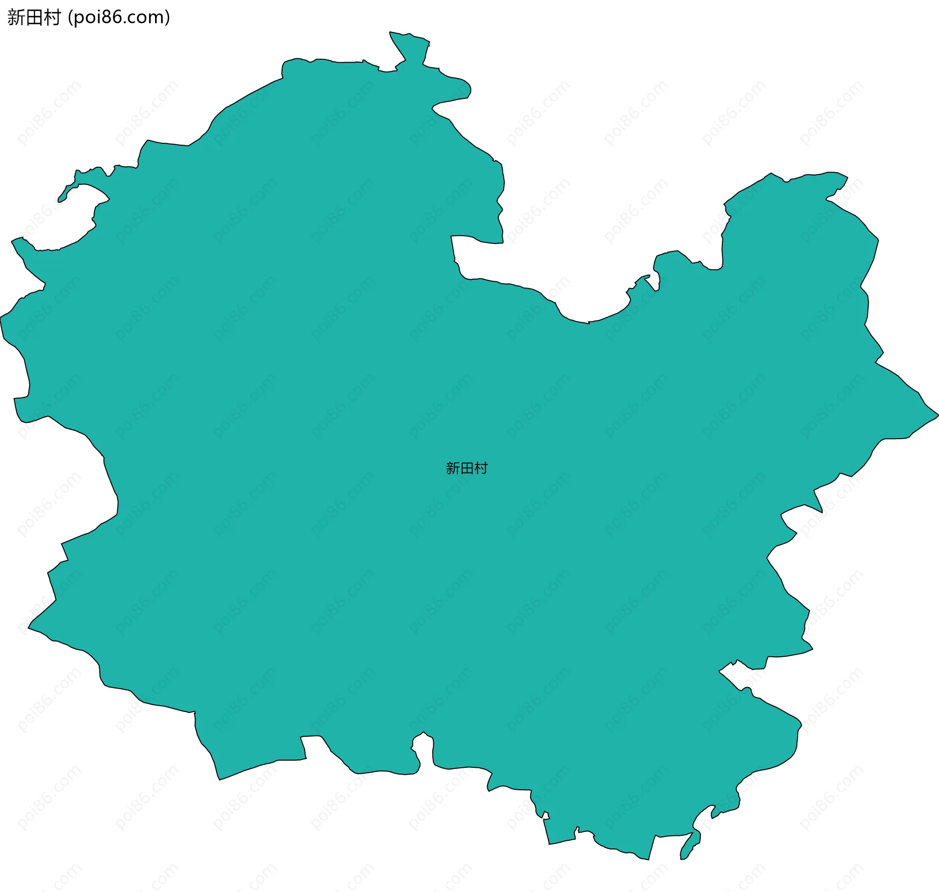 新田村边界地图