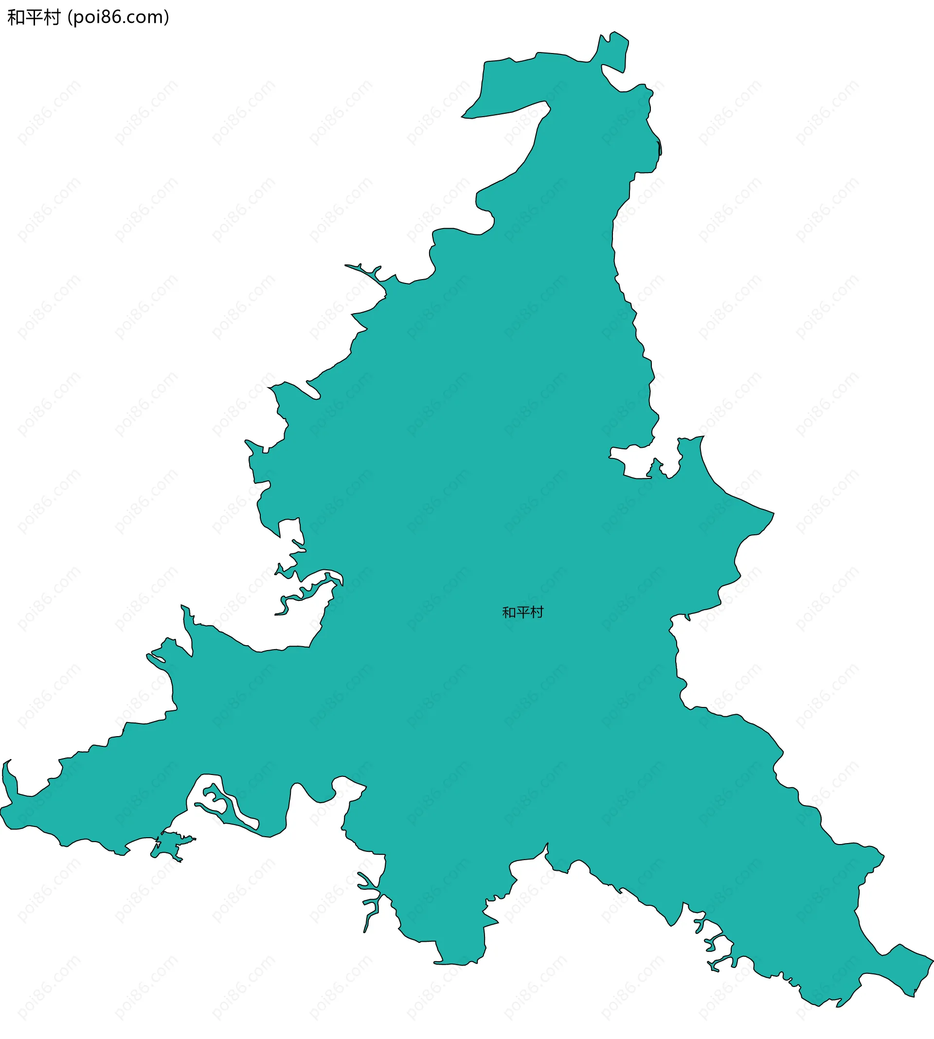 和平村边界地图