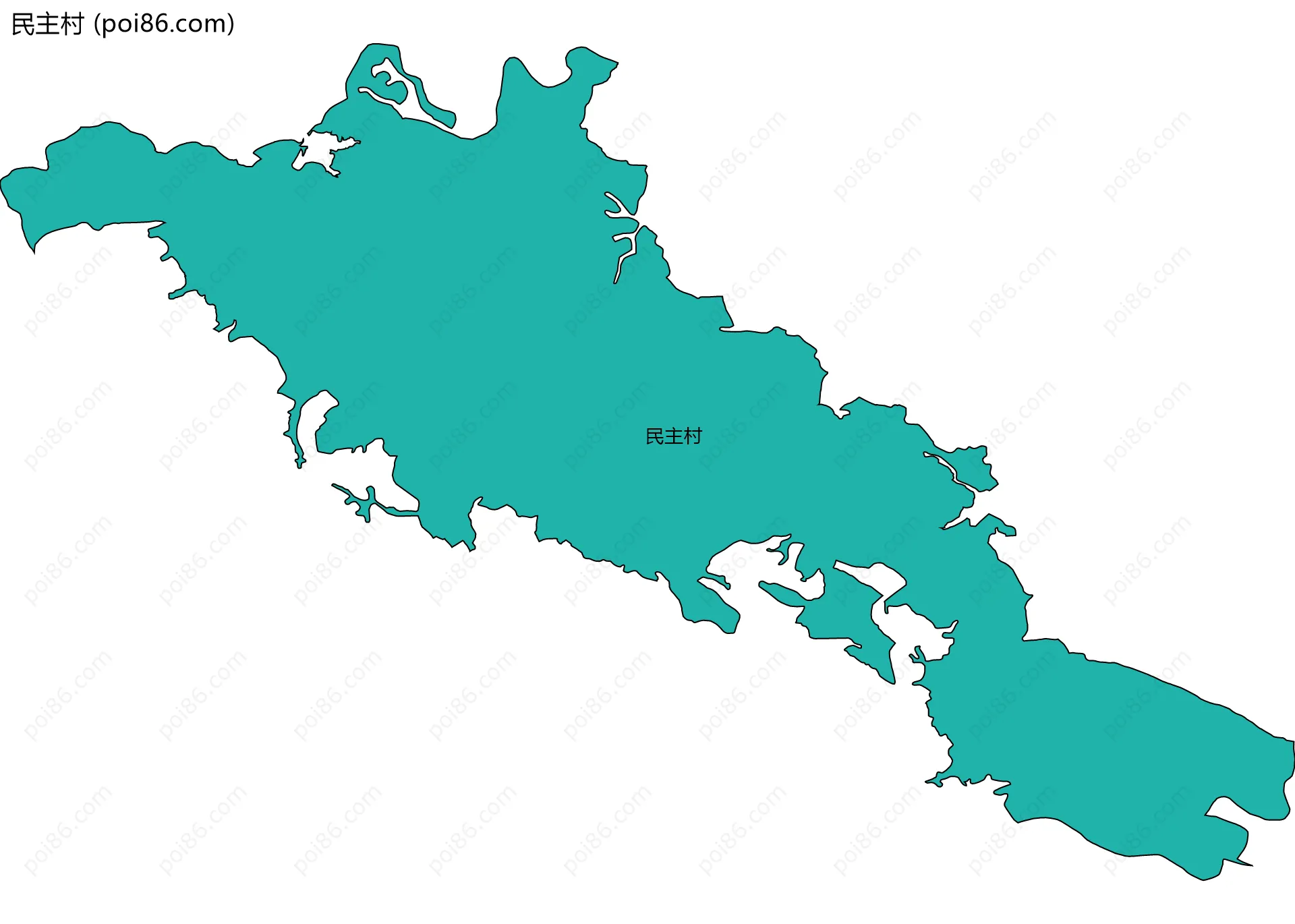 民主村边界地图