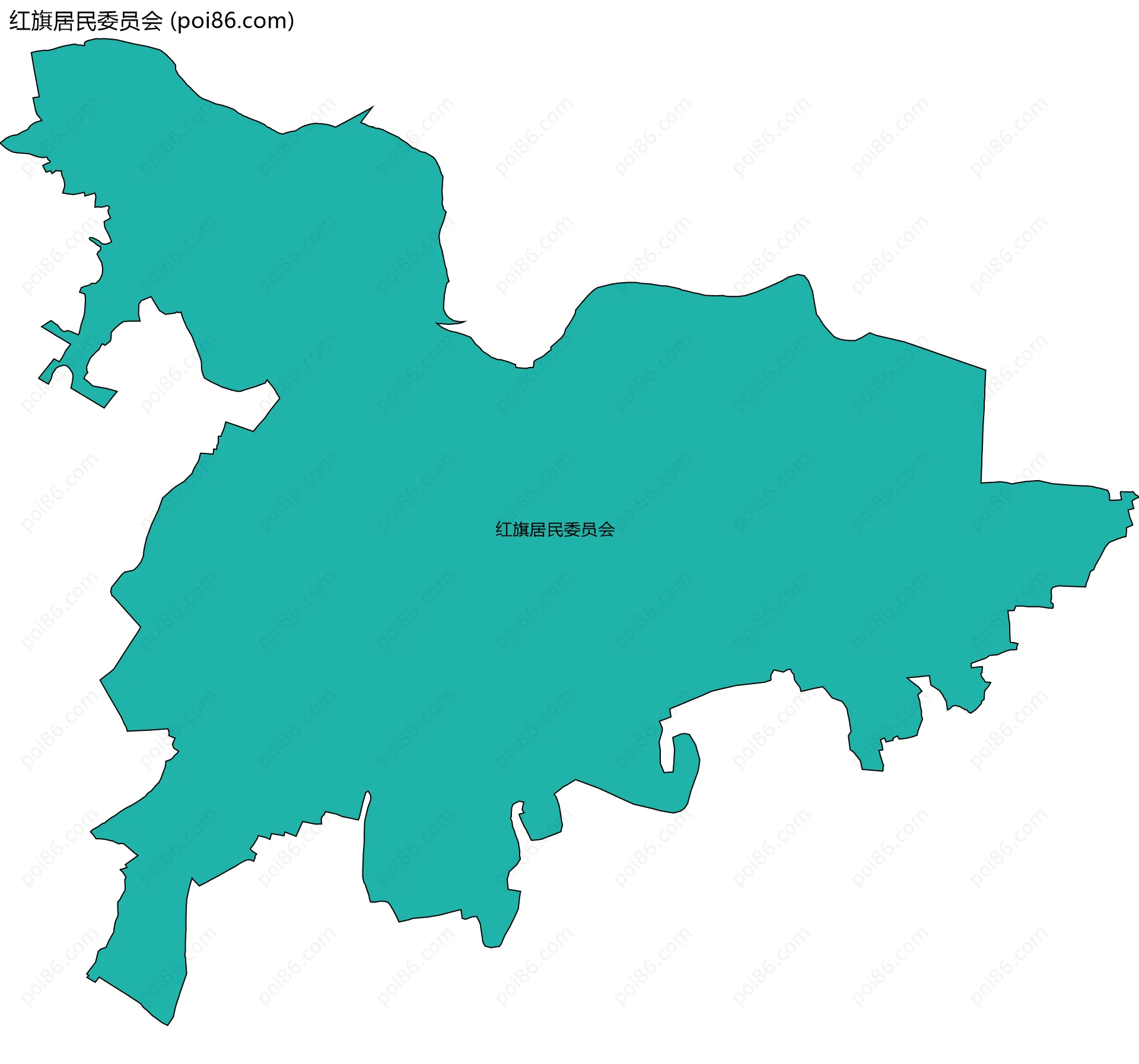 红旗居民委员会边界地图