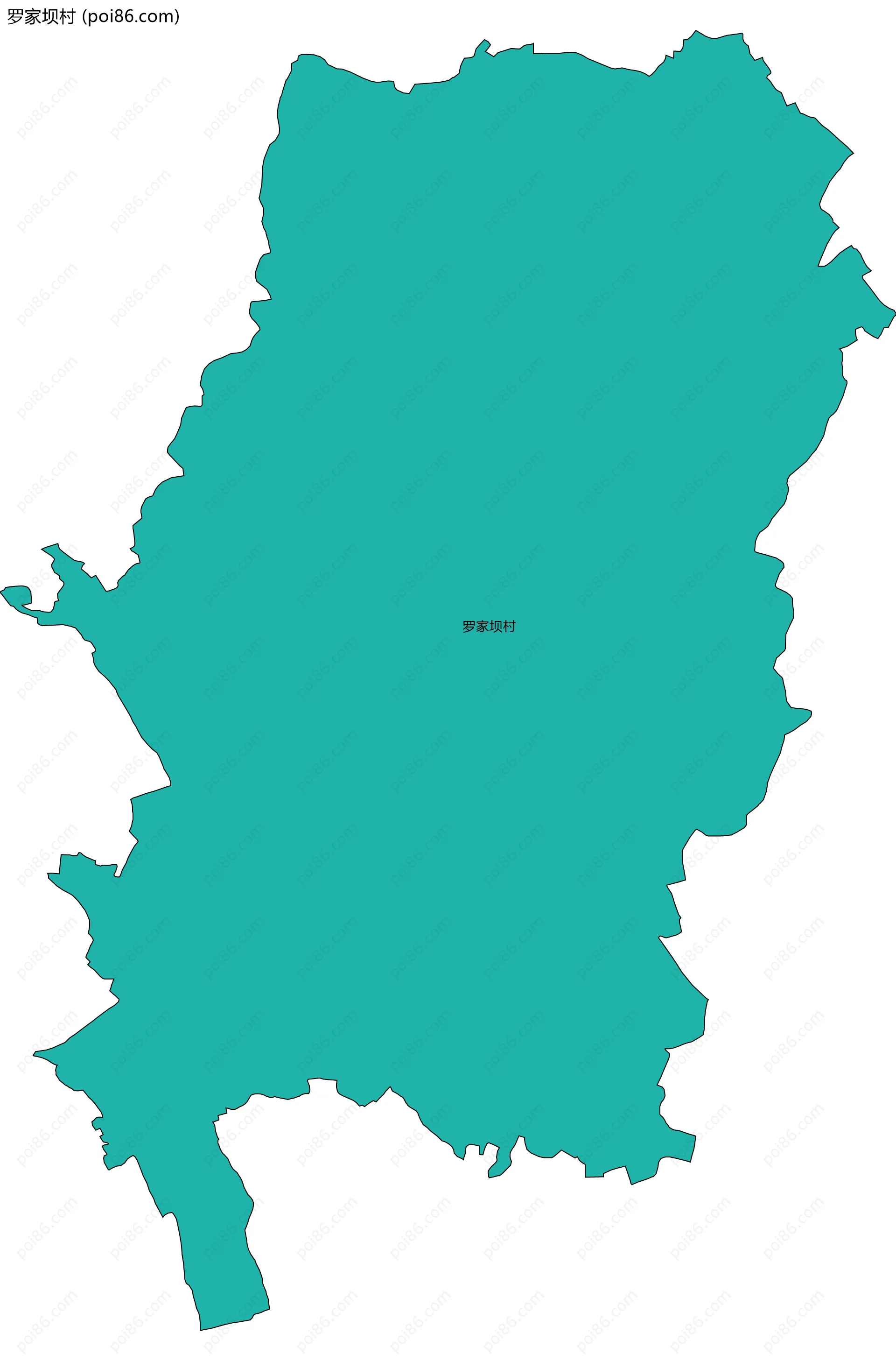 罗家坝村边界地图