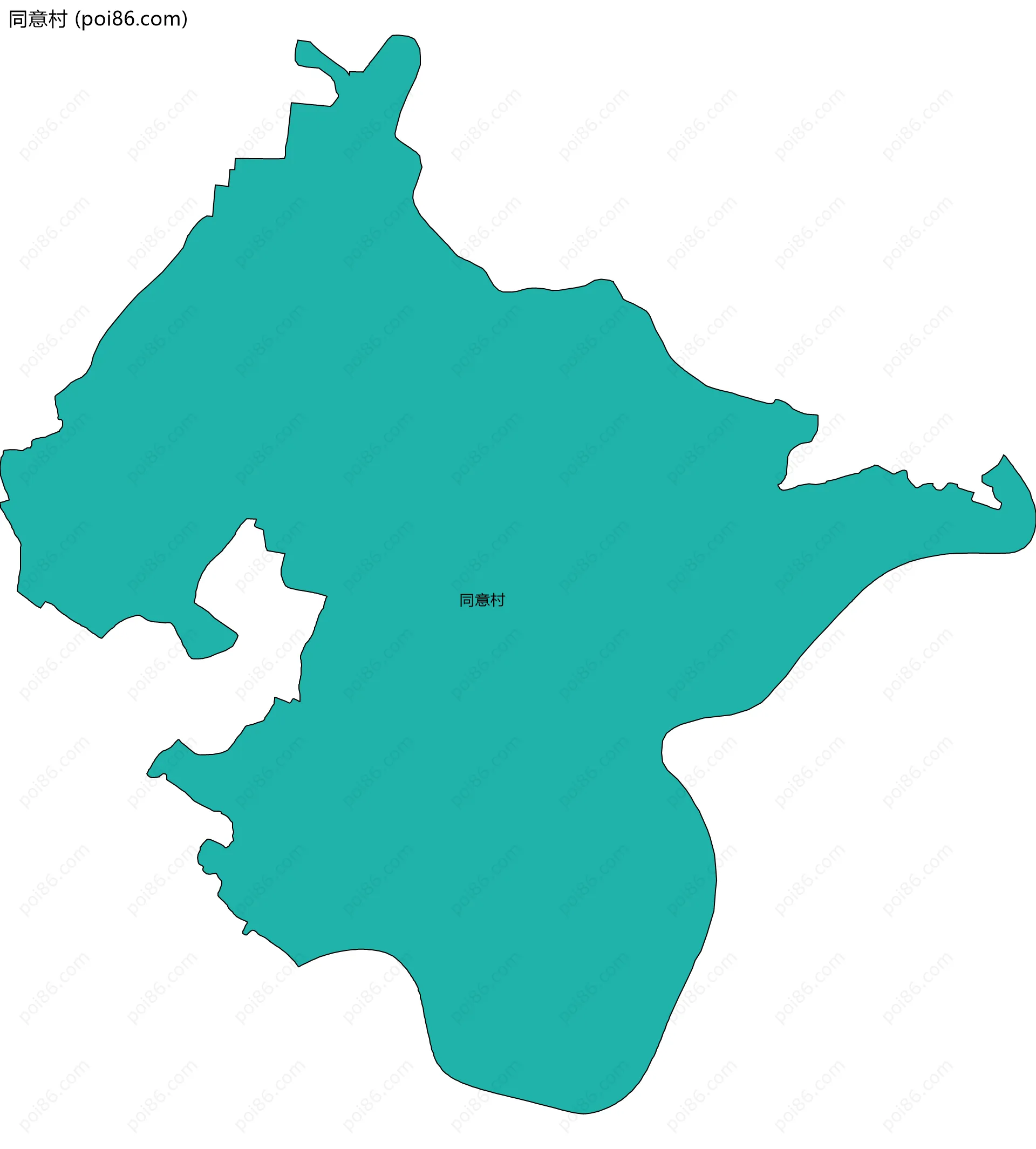 同意村边界地图