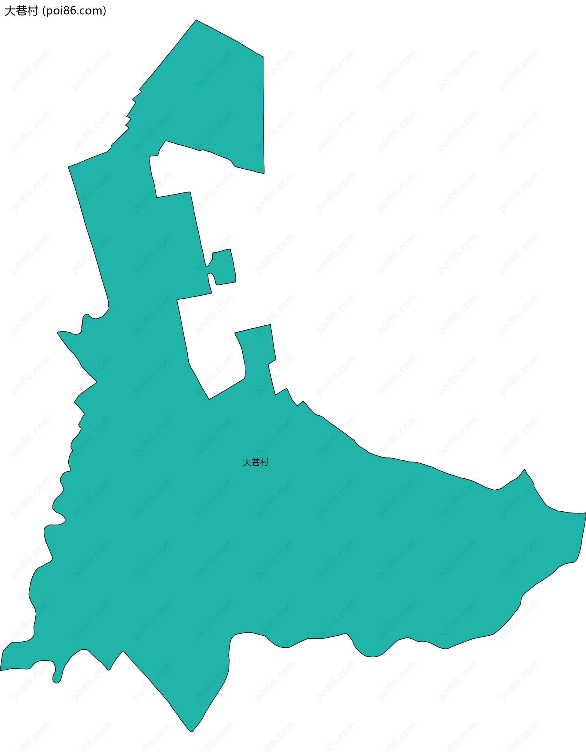 大巷村边界地图