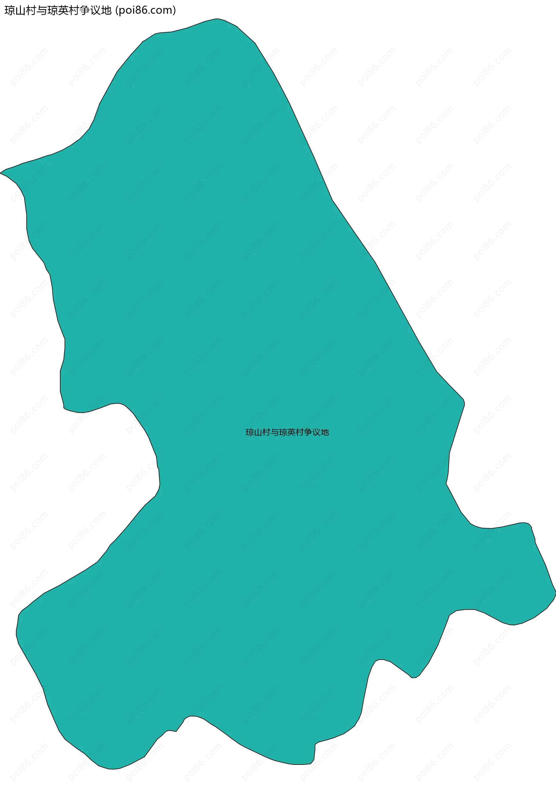 琼山村与琼英村争议地边界地图