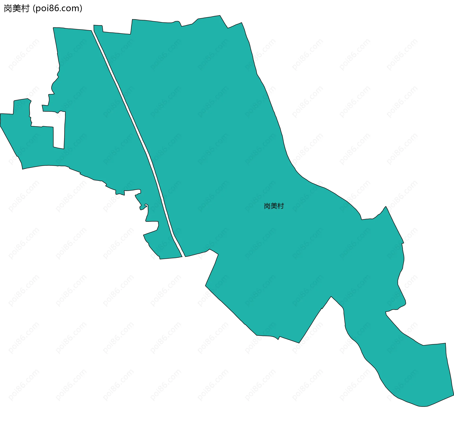 岗美村边界地图