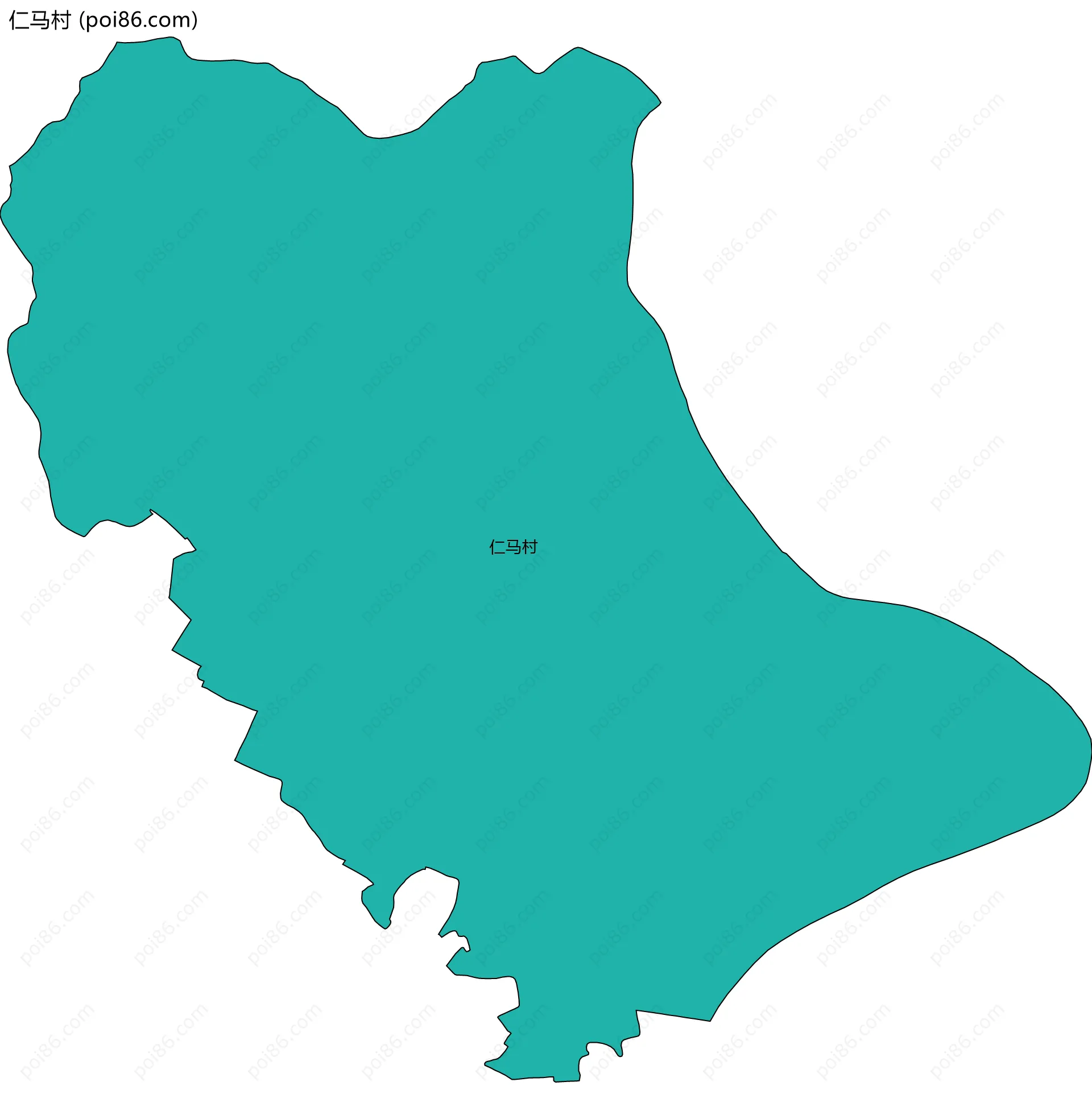 仁马村边界地图