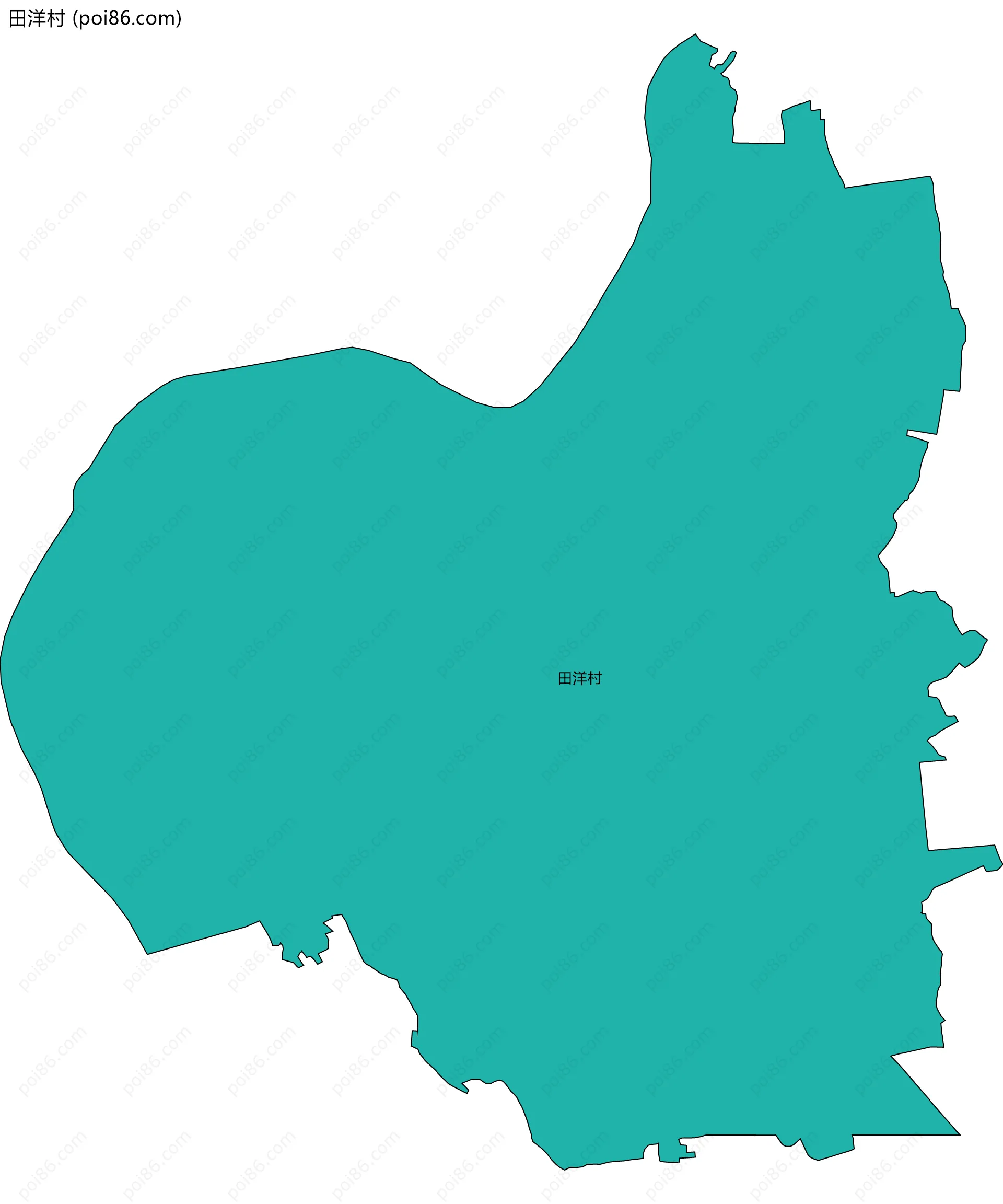 田洋村边界地图