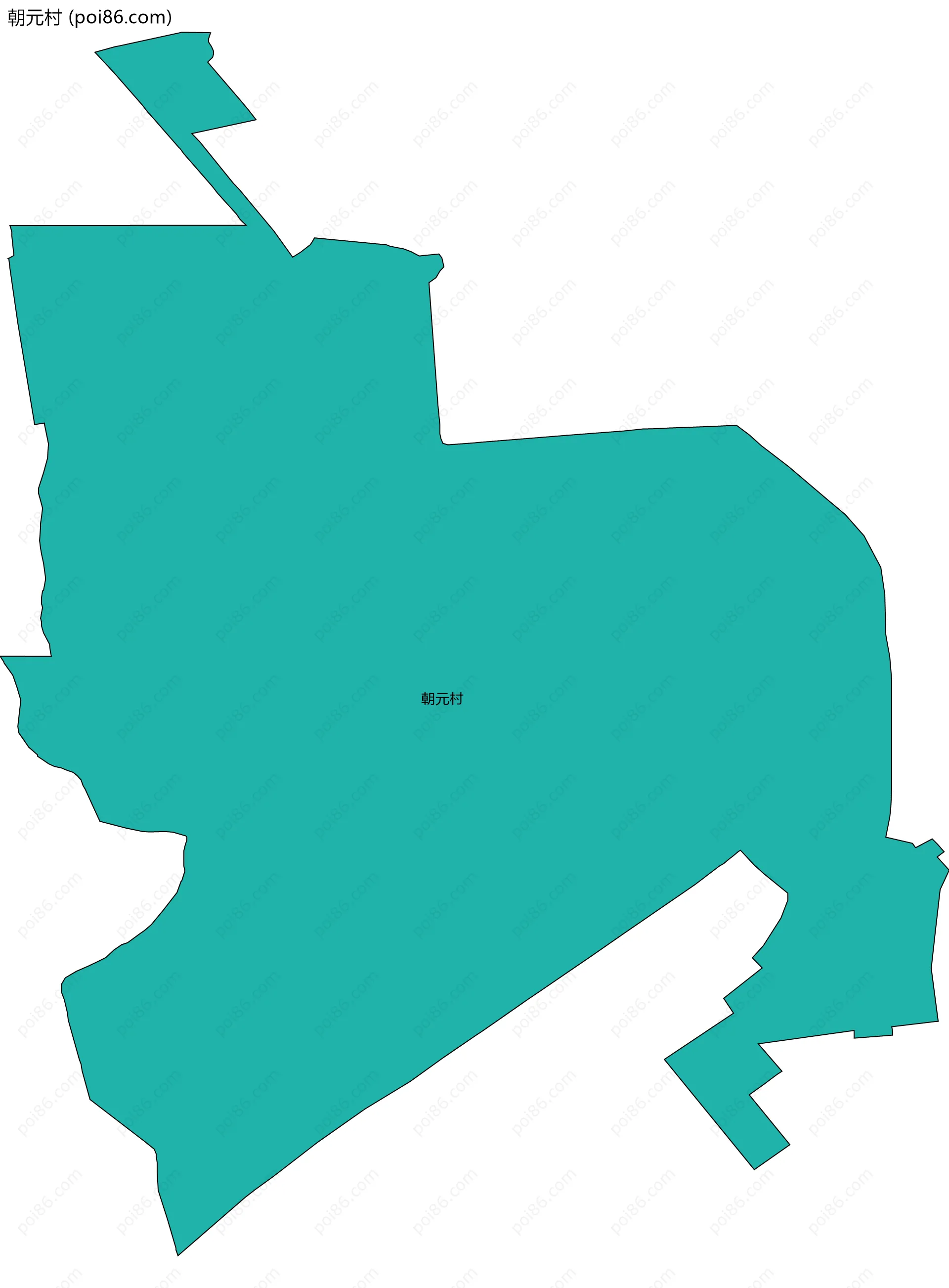 朝元村边界地图