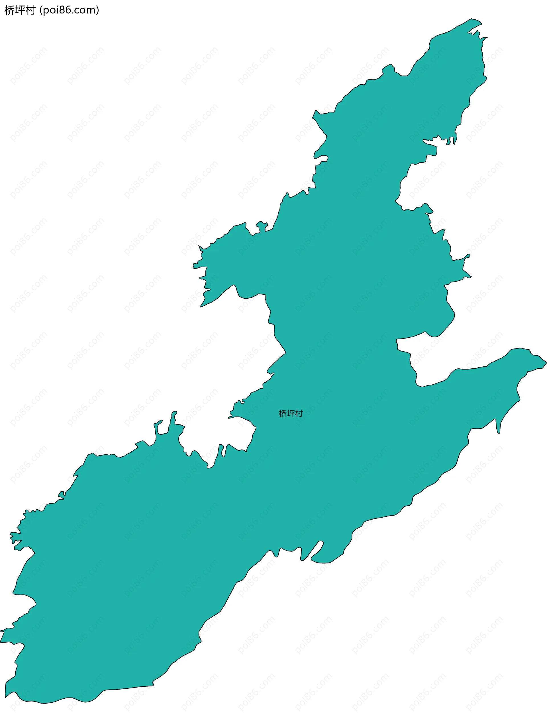 桥坪村边界地图