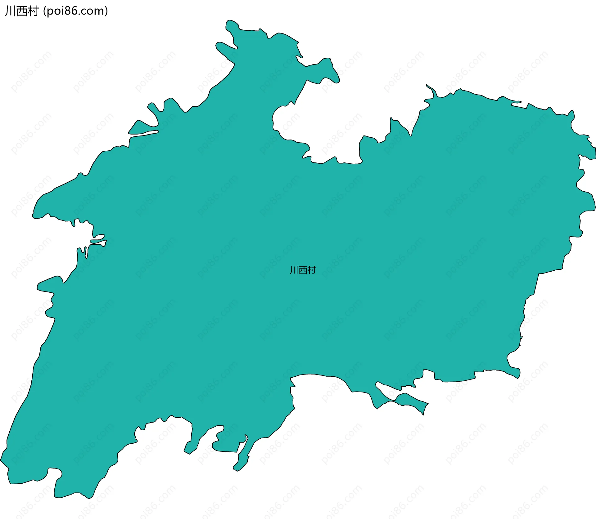 川西村边界地图