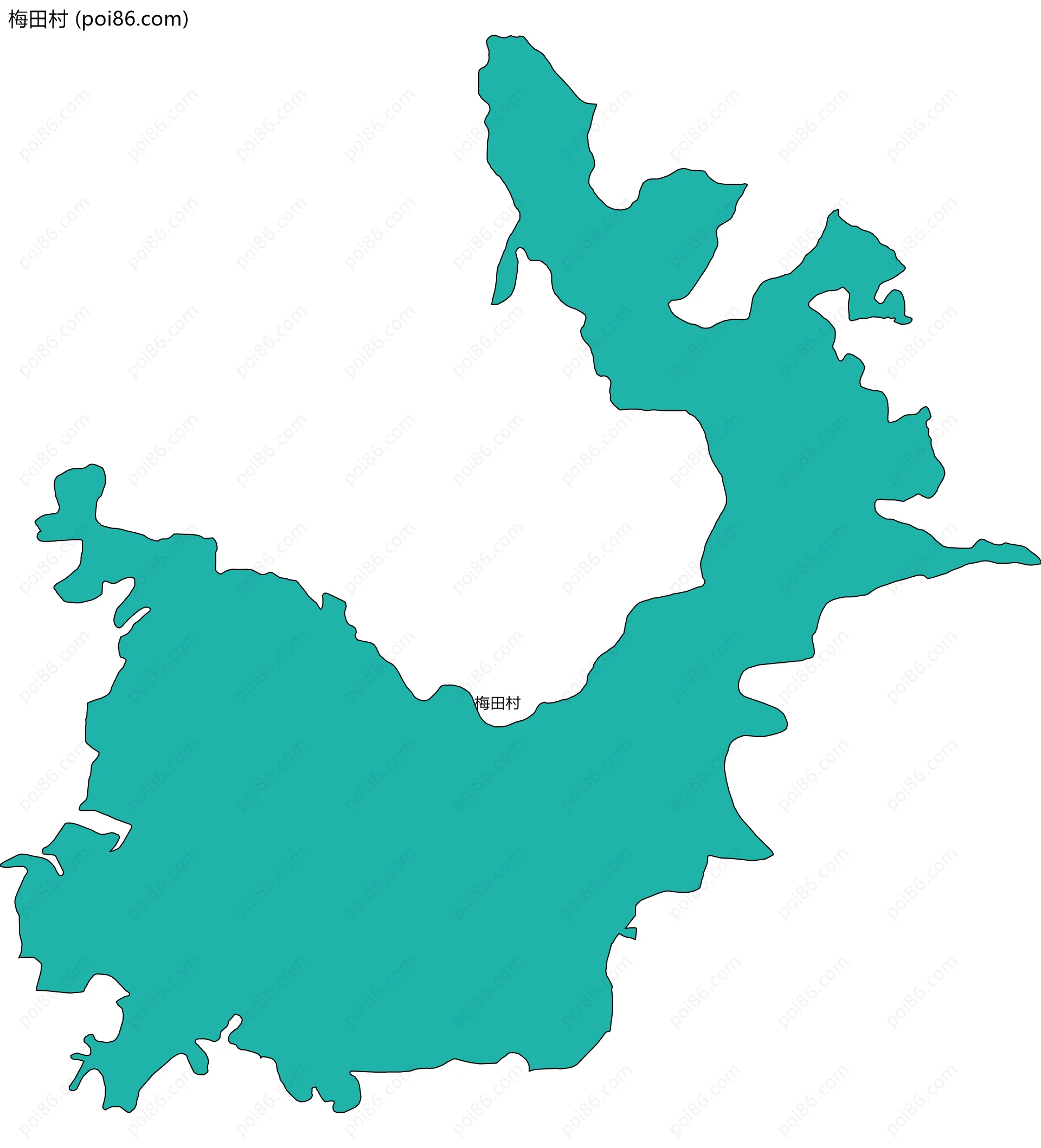 梅田村边界地图