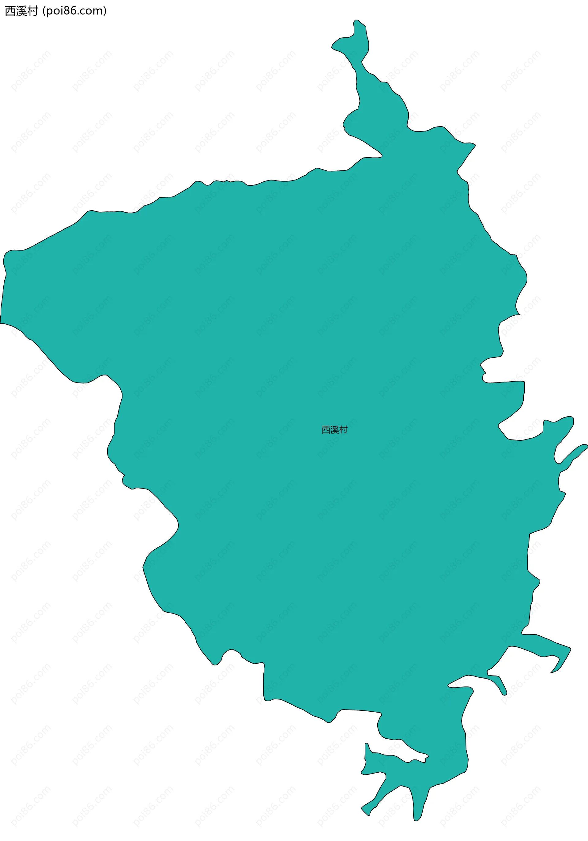 西溪村边界地图