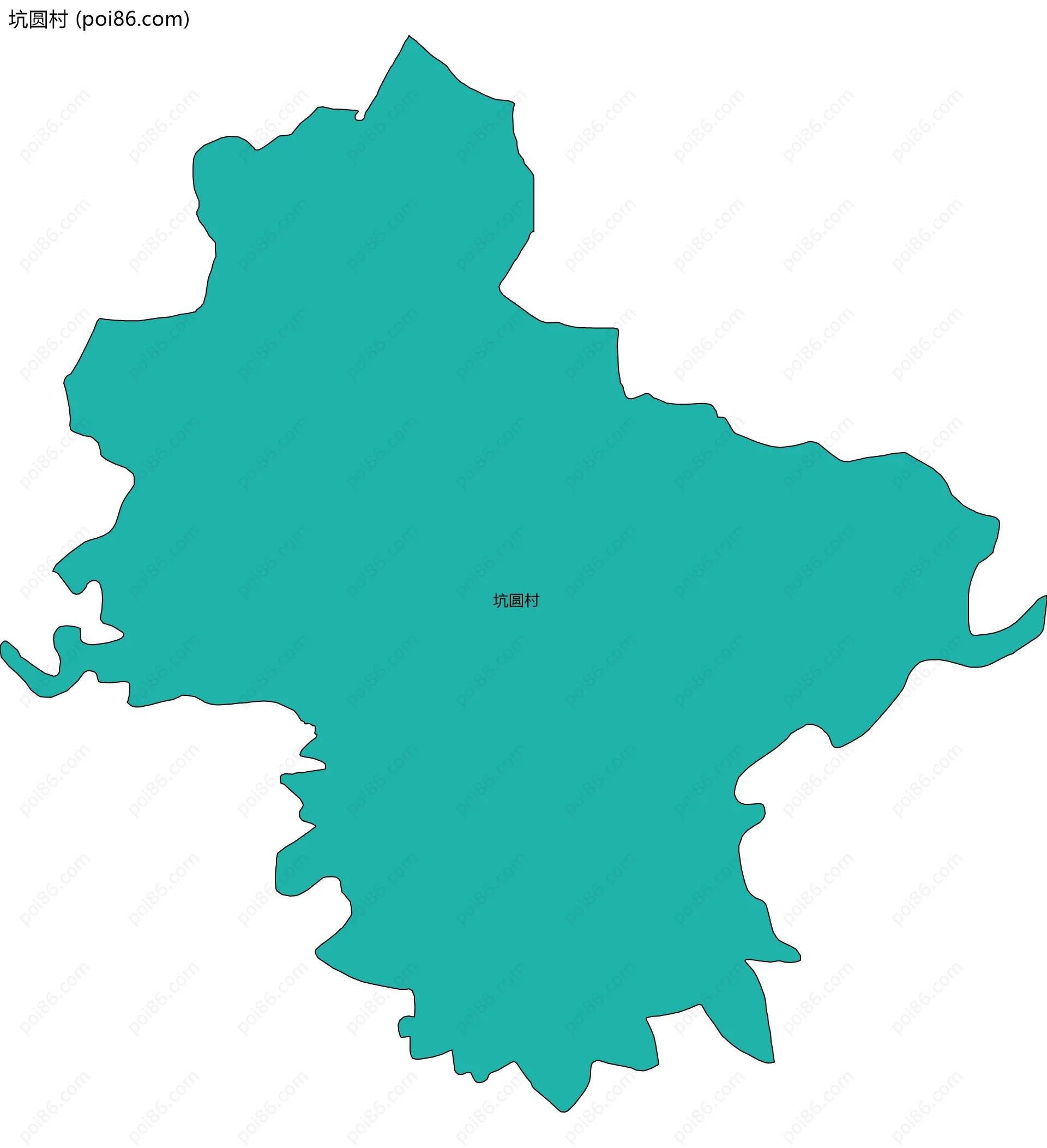 坑圆村边界地图