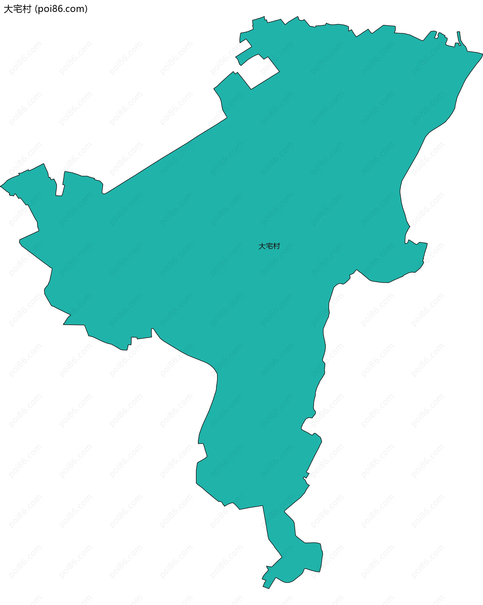 大宅村边界地图