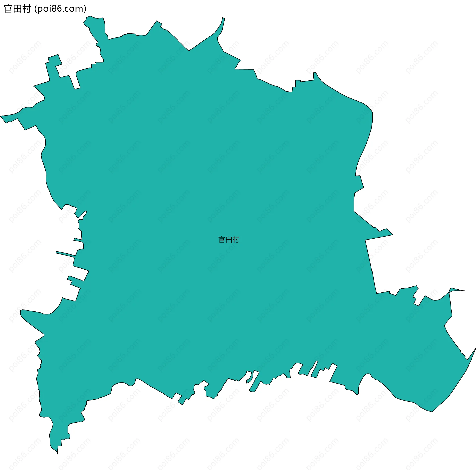 官田村边界地图