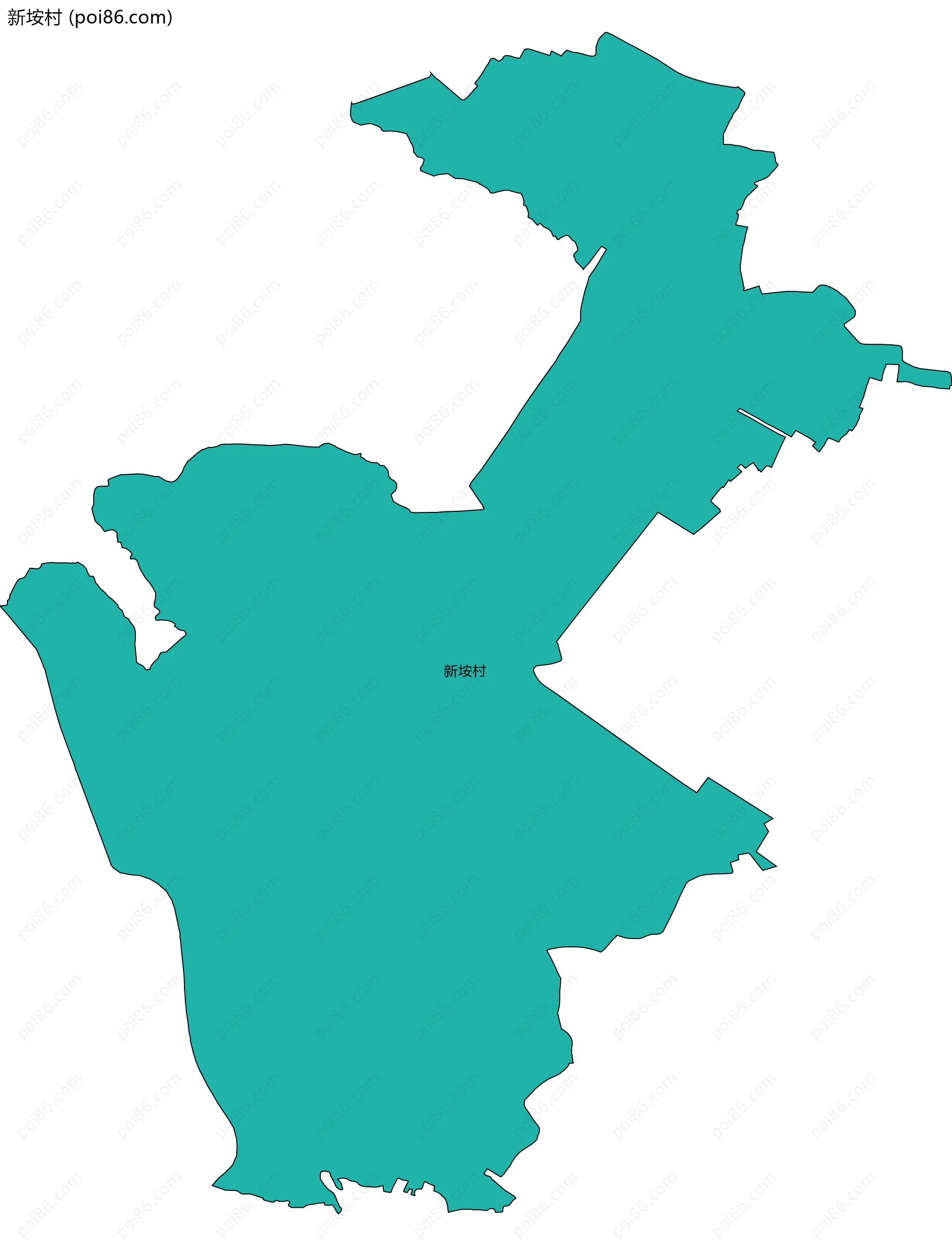 新垵村边界地图