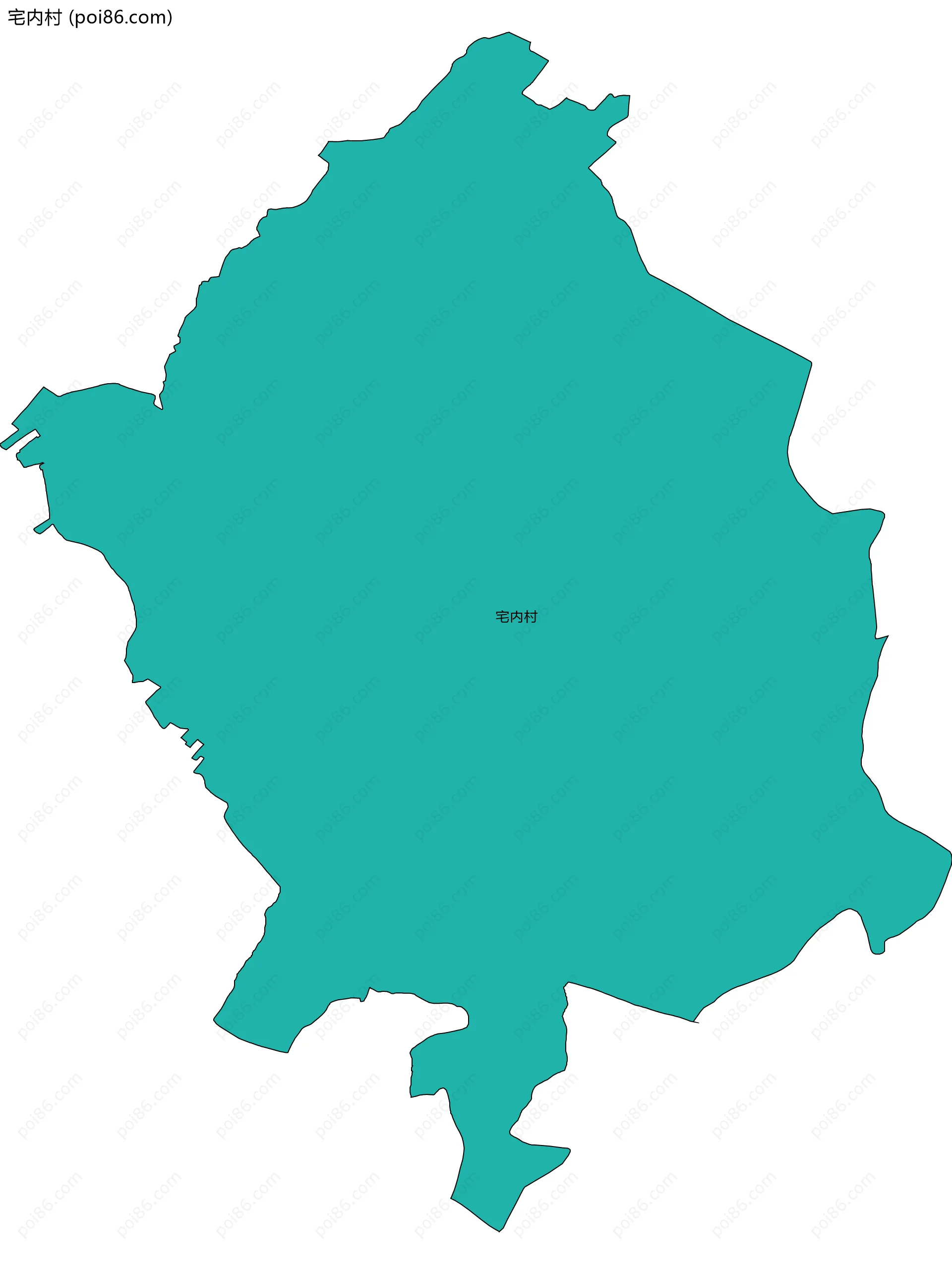 宅内村边界地图