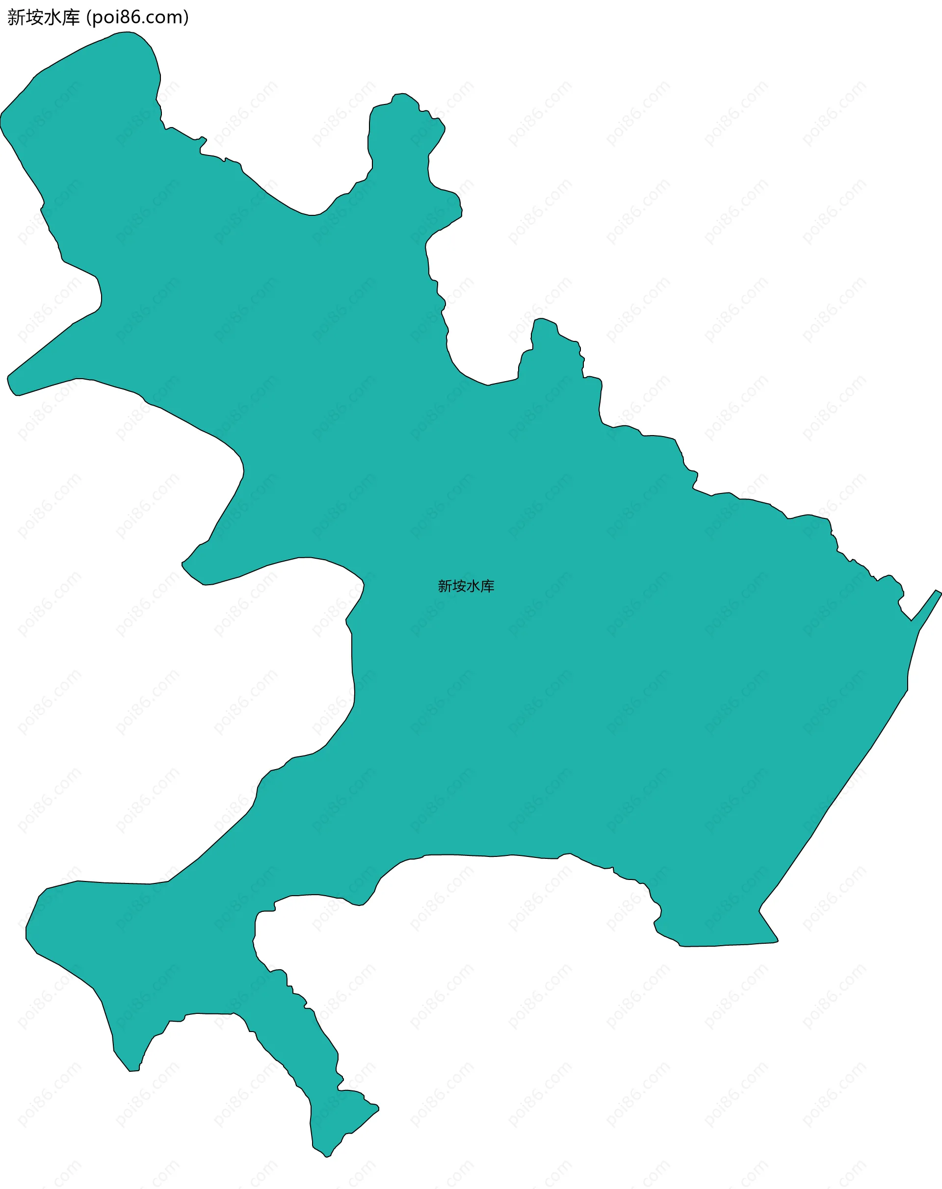 新垵水库边界地图