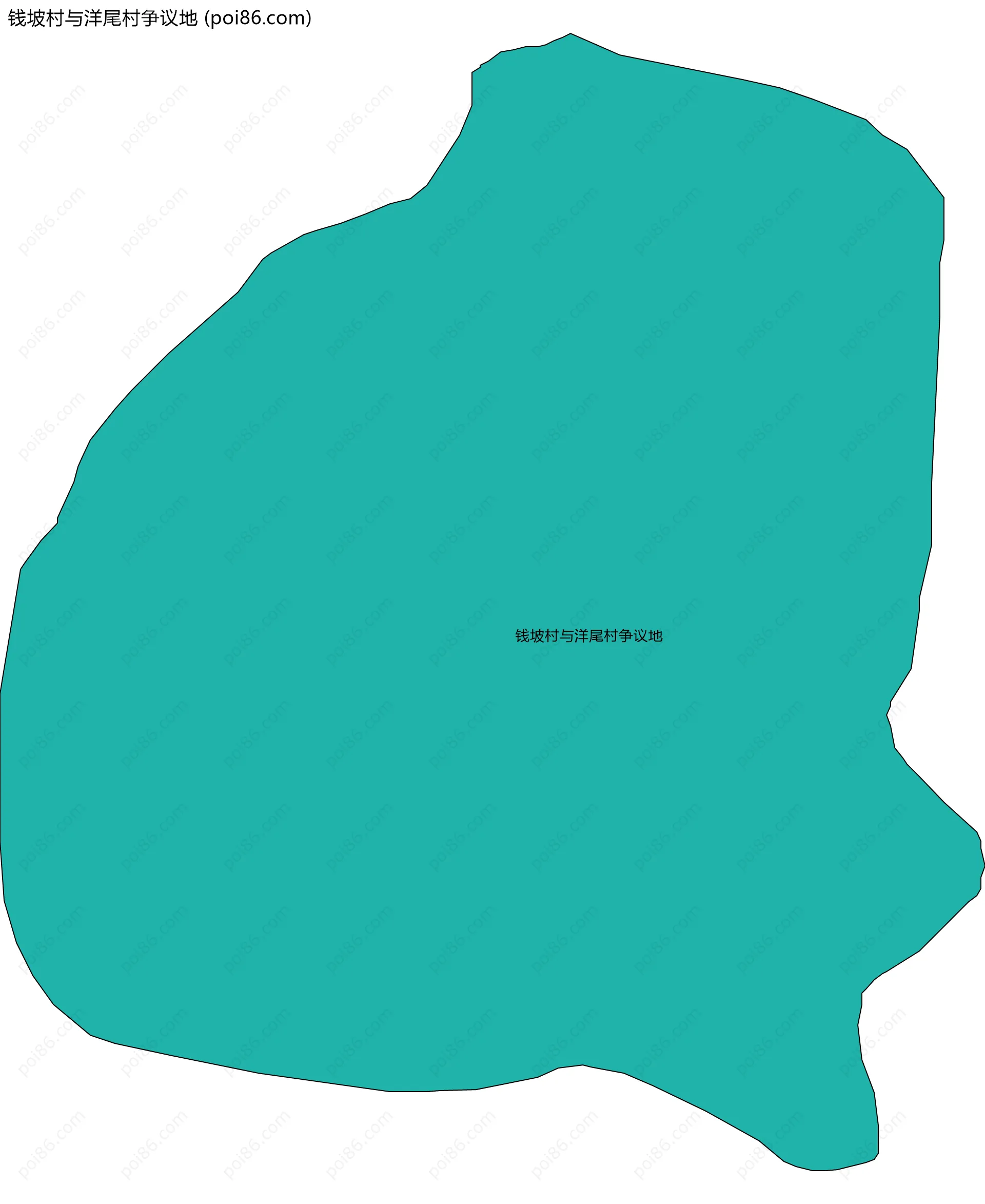 钱坡村与洋尾村争议地边界地图