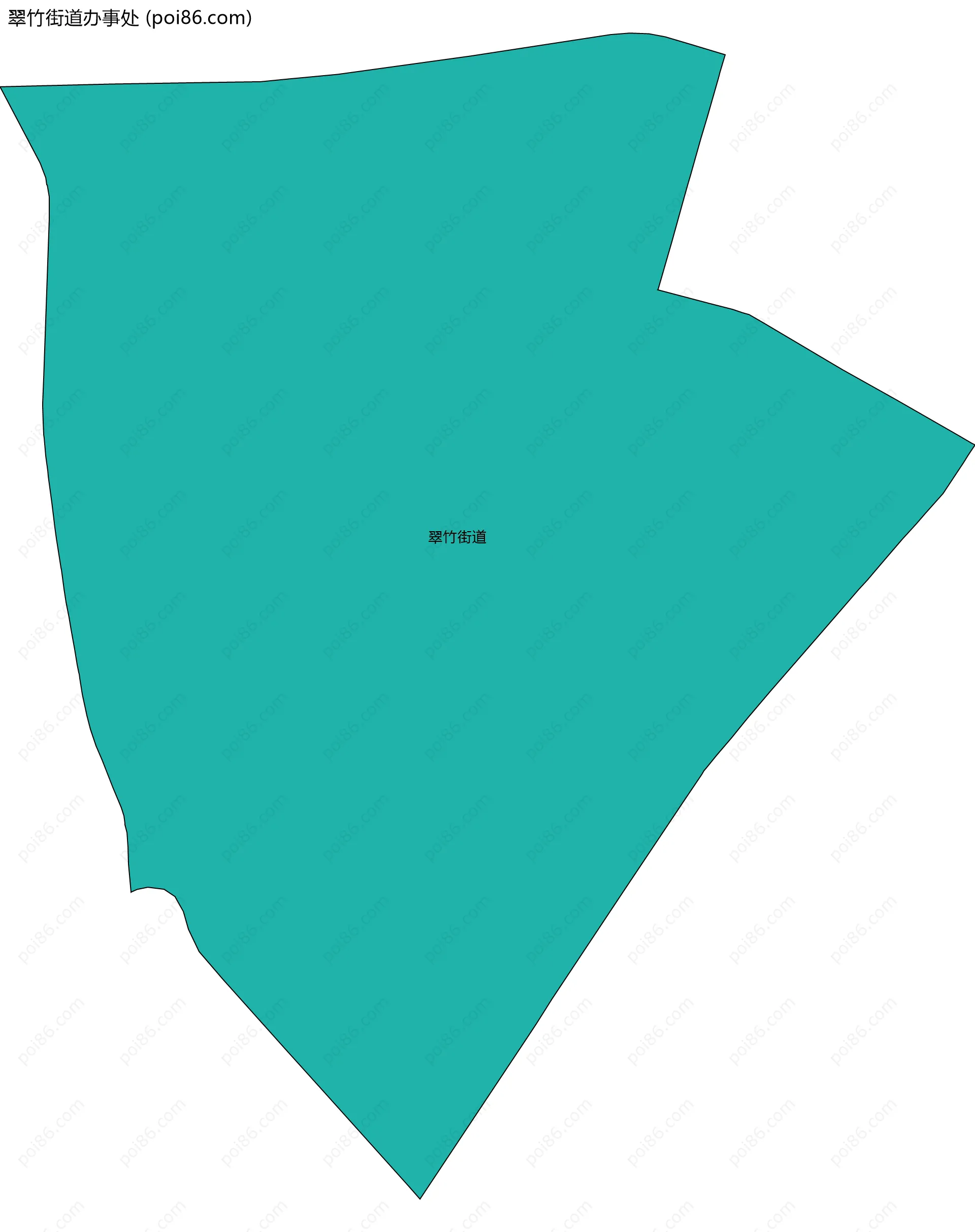 翠竹街道办事处边界地图(五级行政区划)