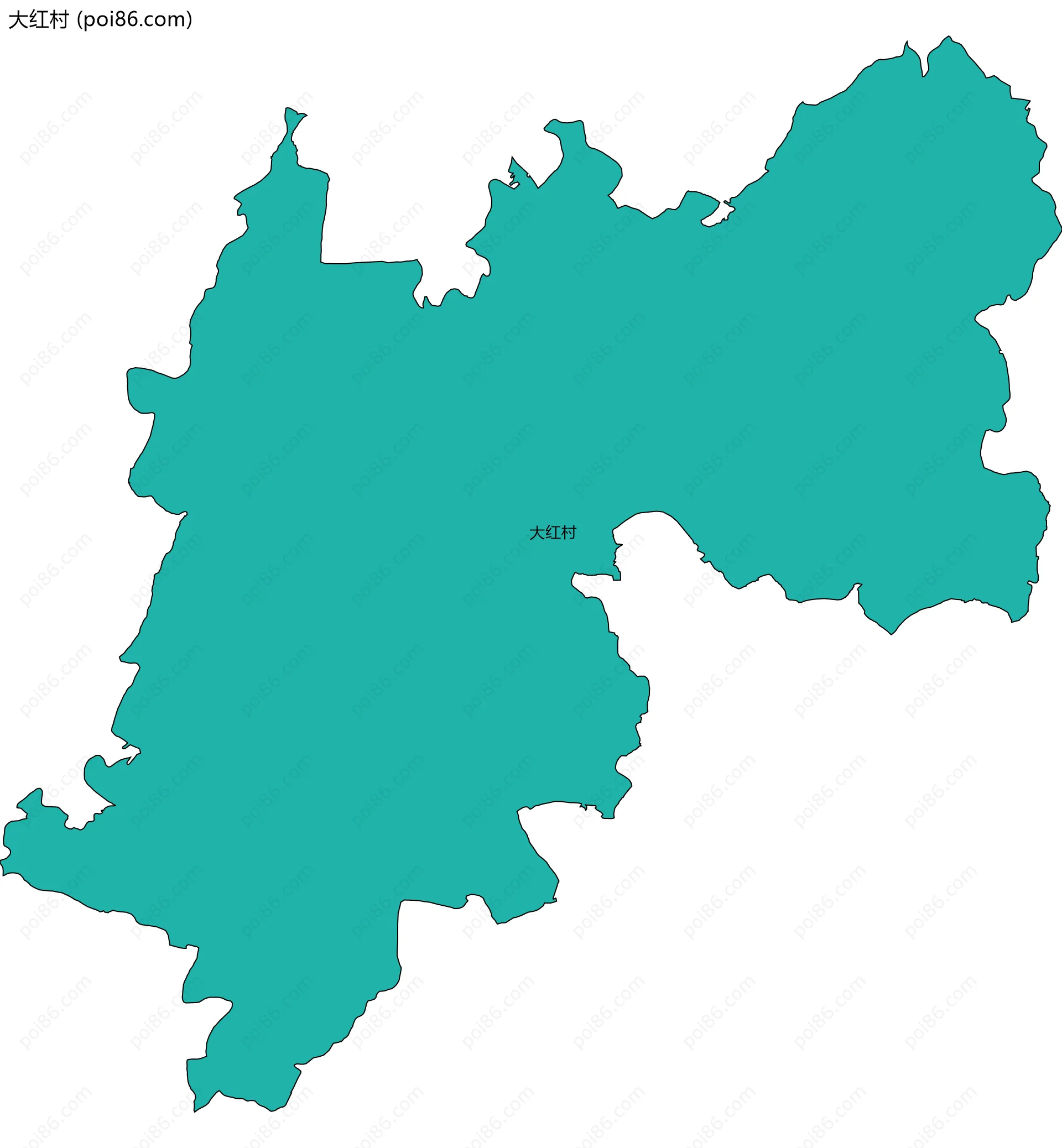 大红村边界地图