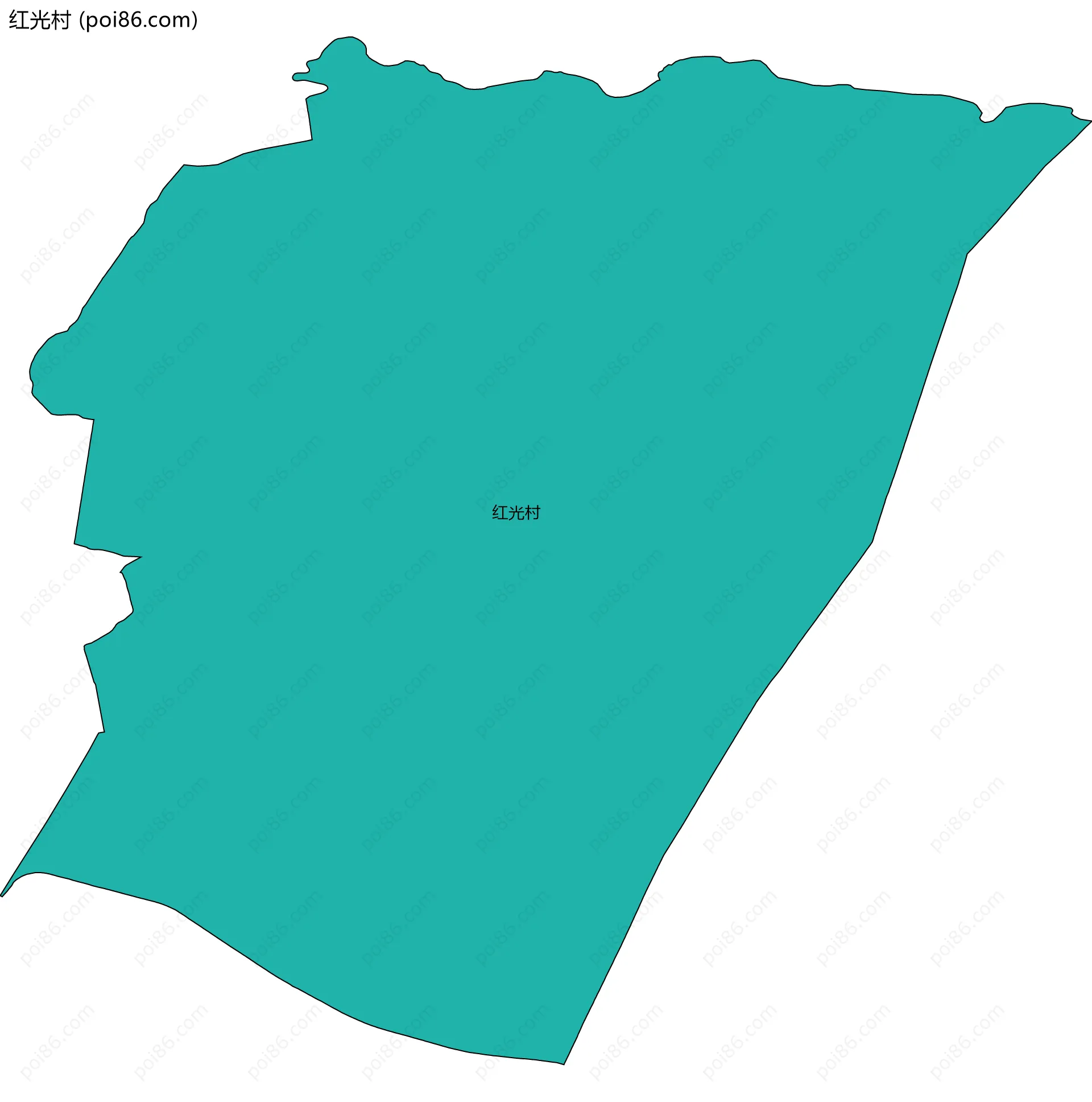 红光村边界地图