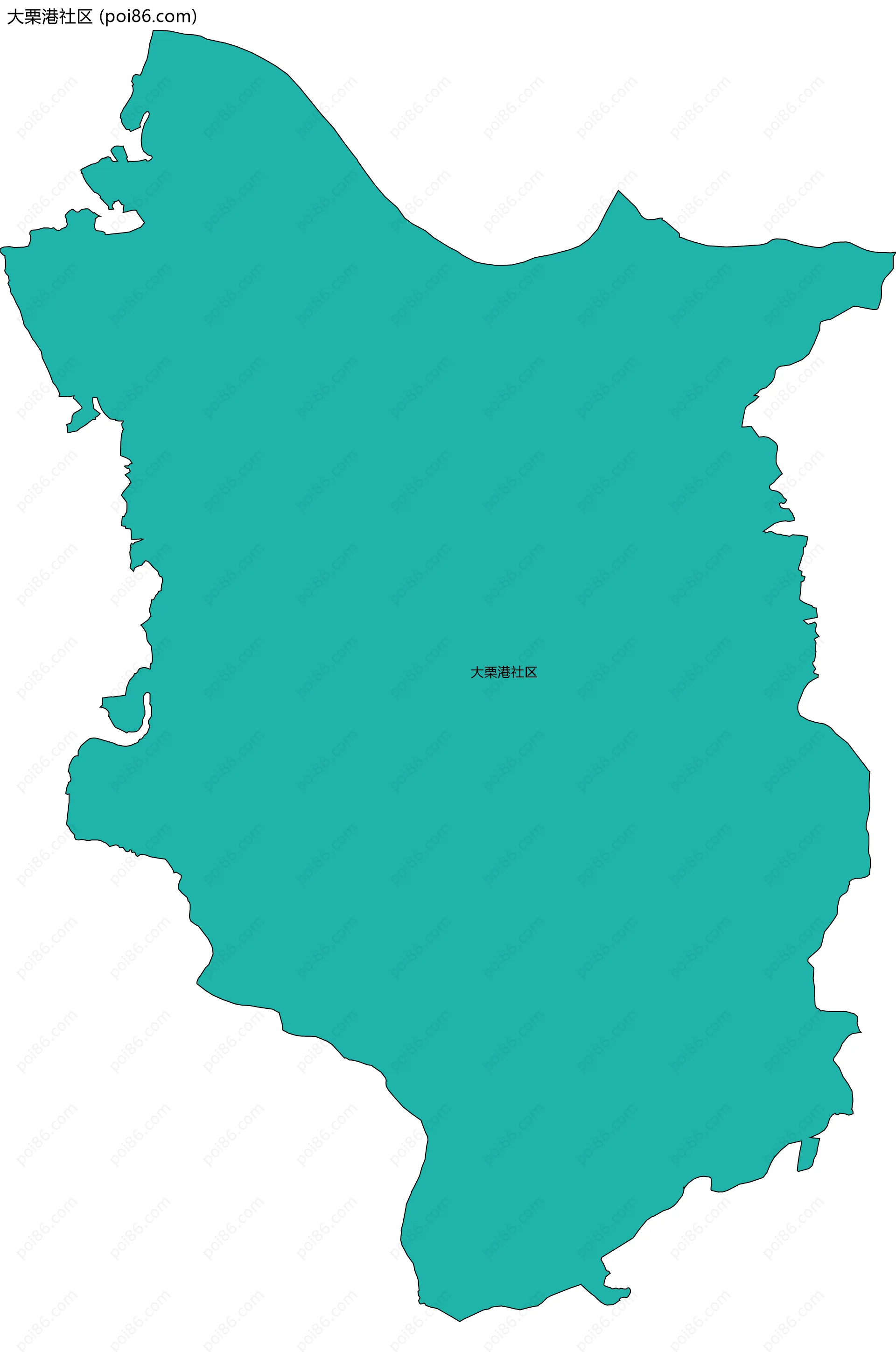 大栗港社区边界地图