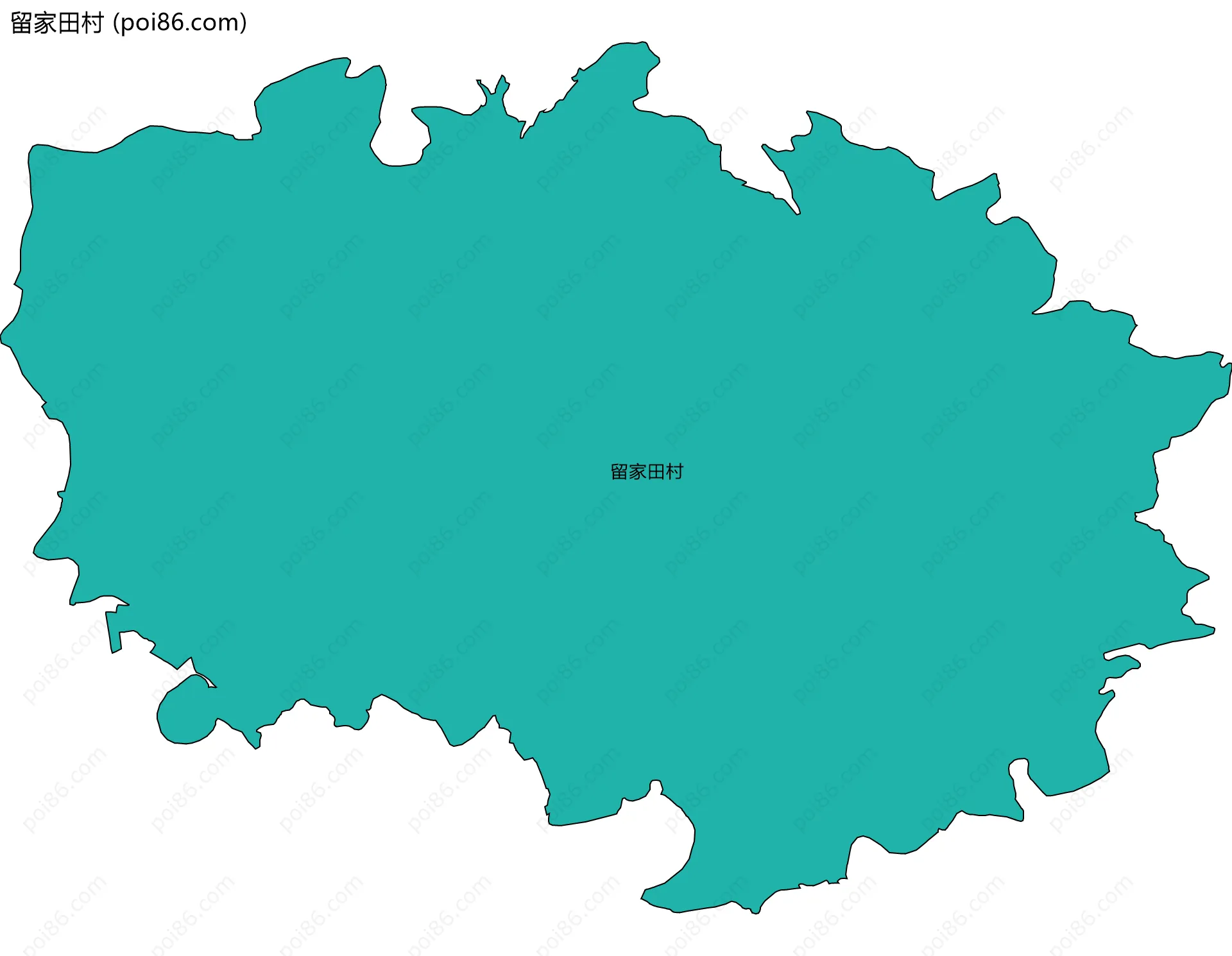 留家田村边界地图