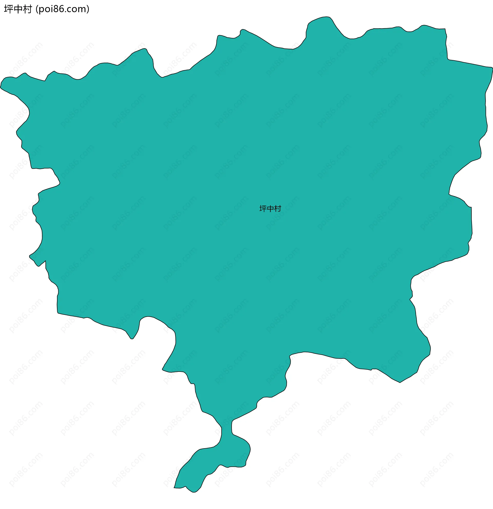 坪中村边界地图