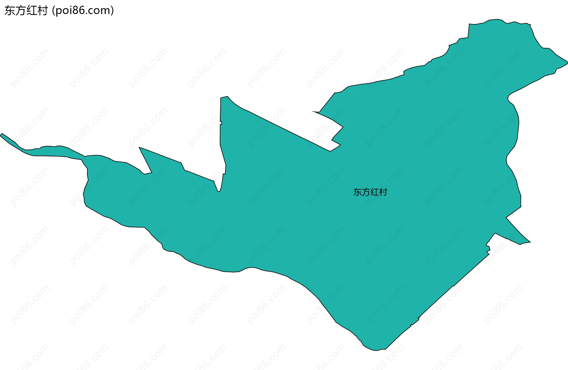 东方红村边界地图