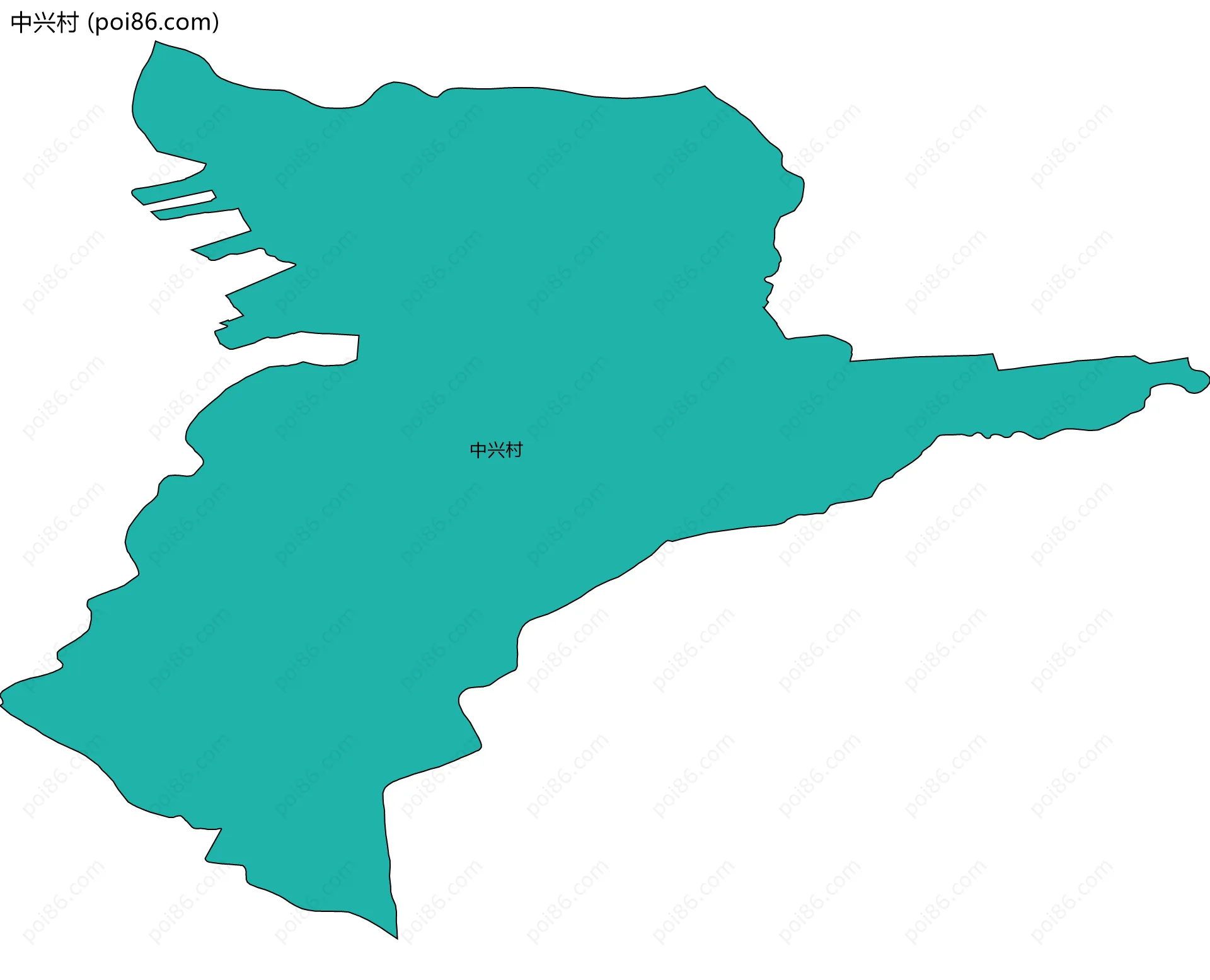 中兴村边界地图